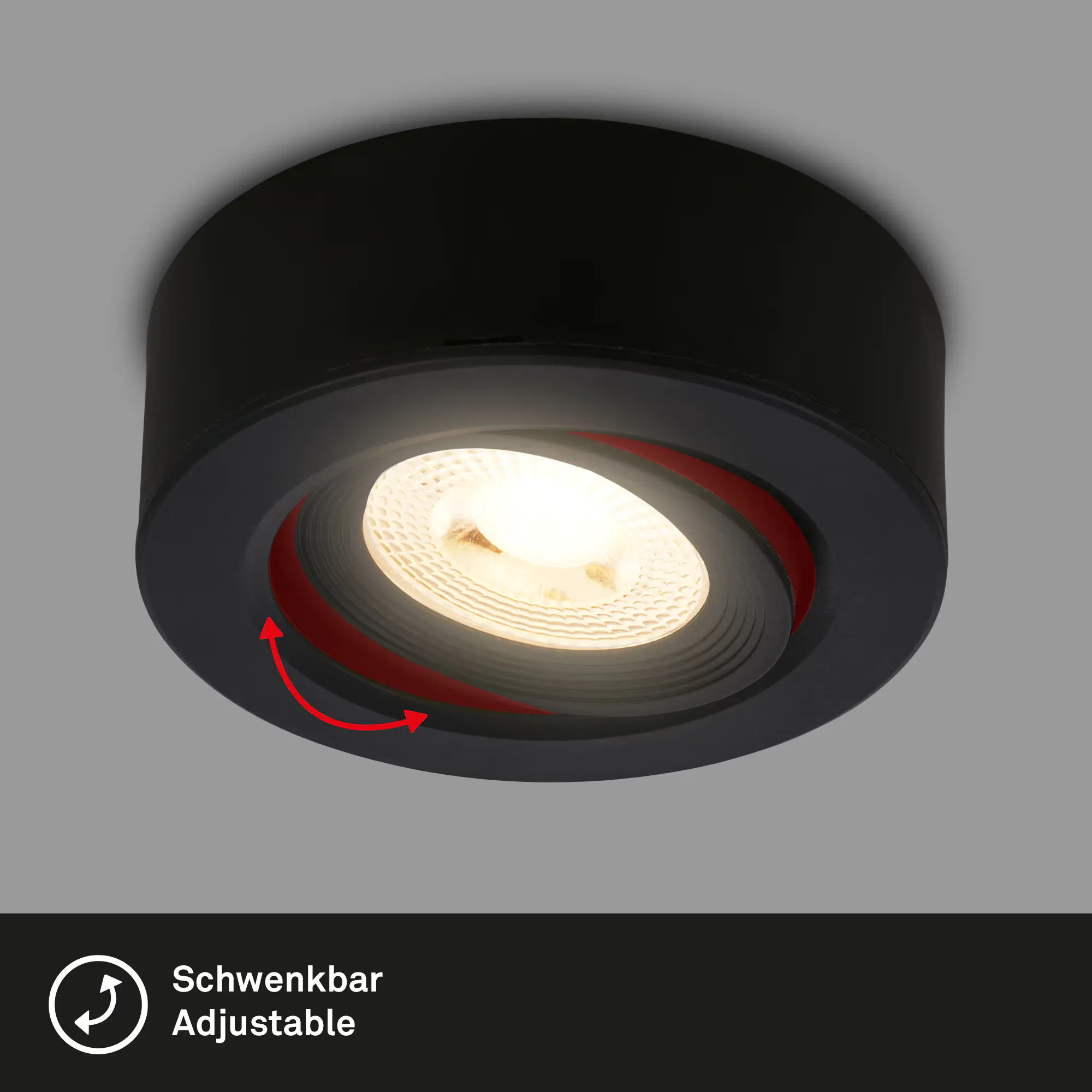 Briloner LED-Aufbau und Einbauleuchte 2in1 Mini Ein-& Aufbau 9W 500lm schwarz dimmbar