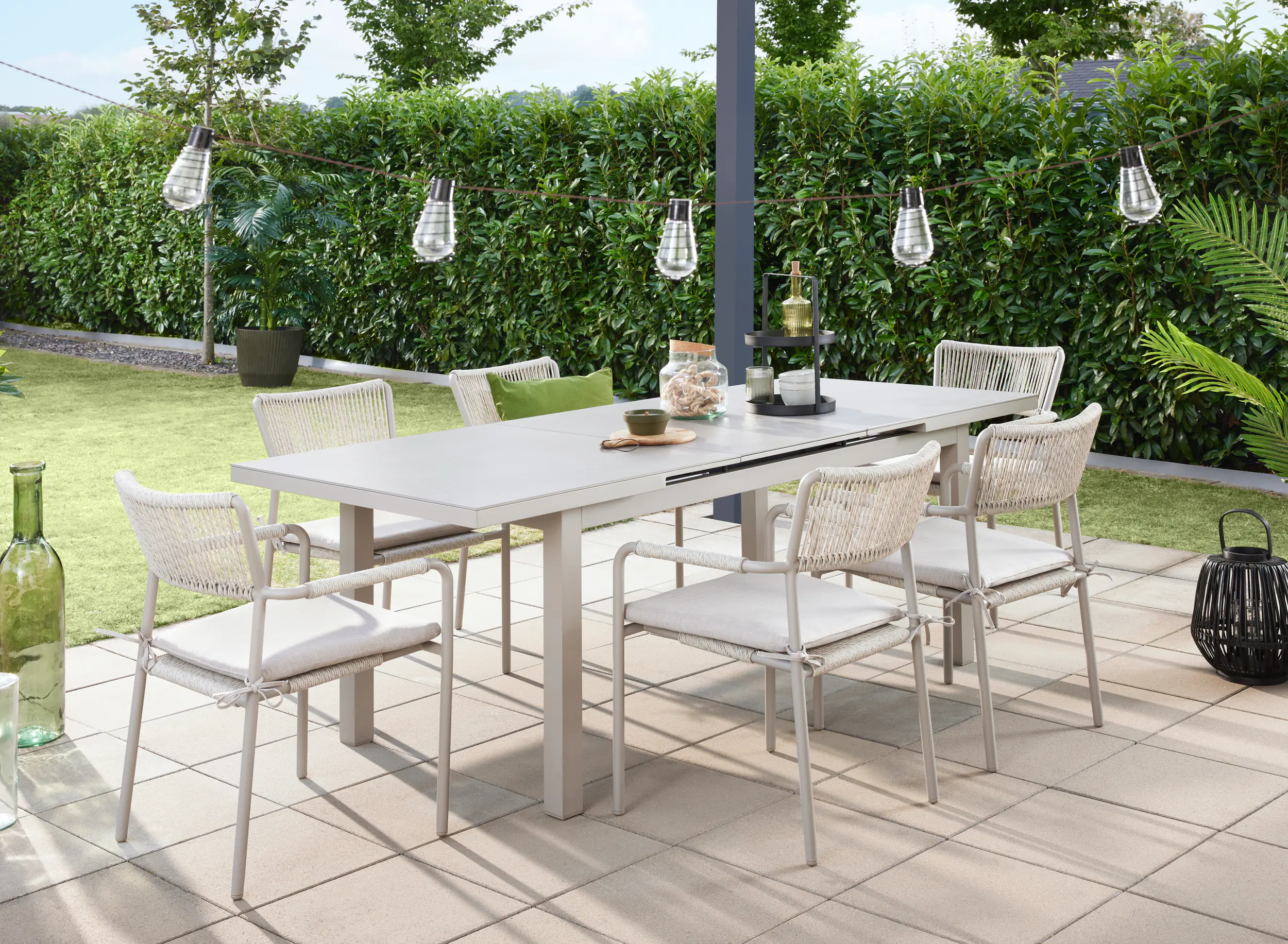 Primaster Garten-Essgruppe Rhodos mit ausziehbarem Tisch 