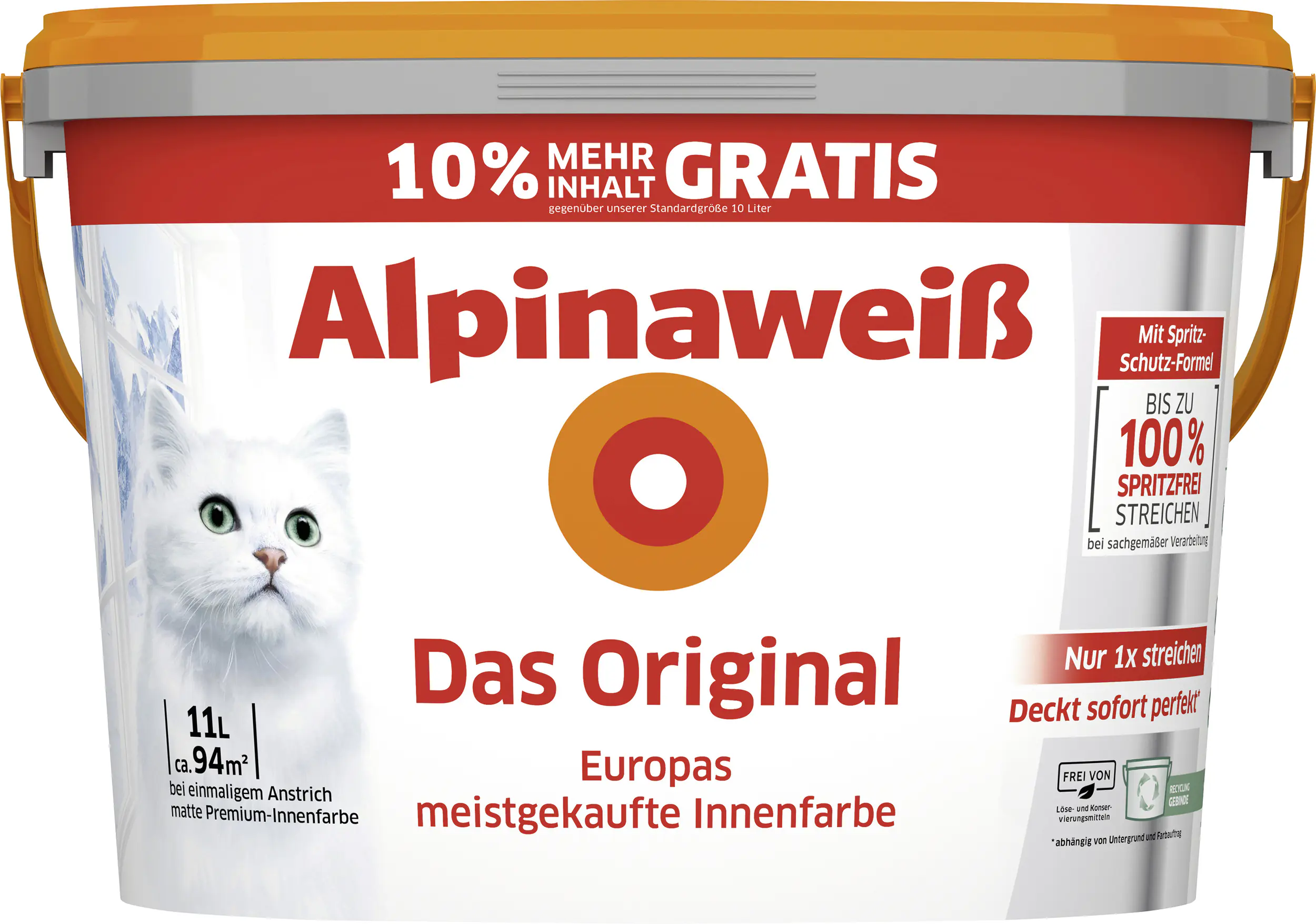 Alpinaweiß Das Original Wandfarbe weiß matt 11 L