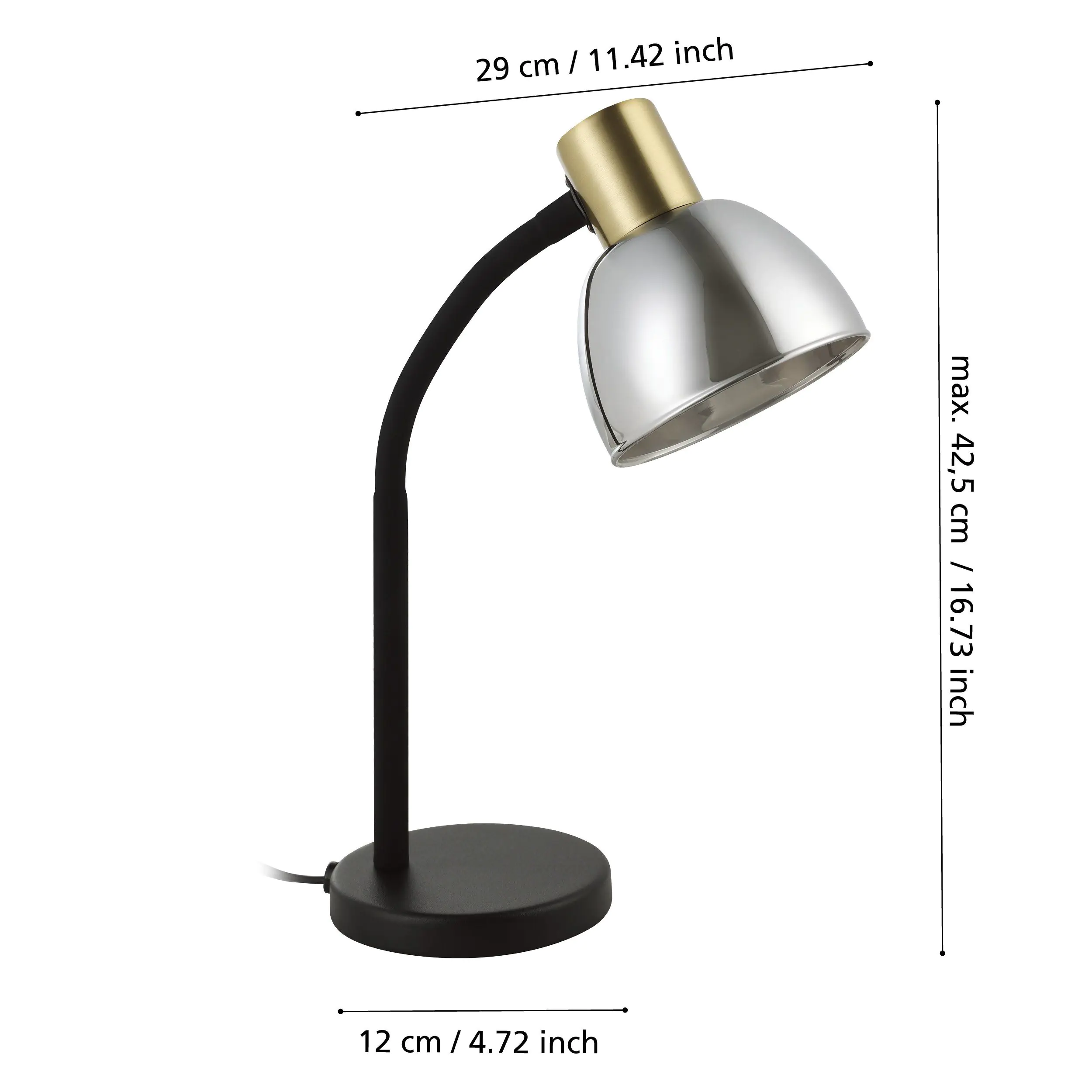 Eglo Tischlampe Macere 34 x 22 cm schwarz messing