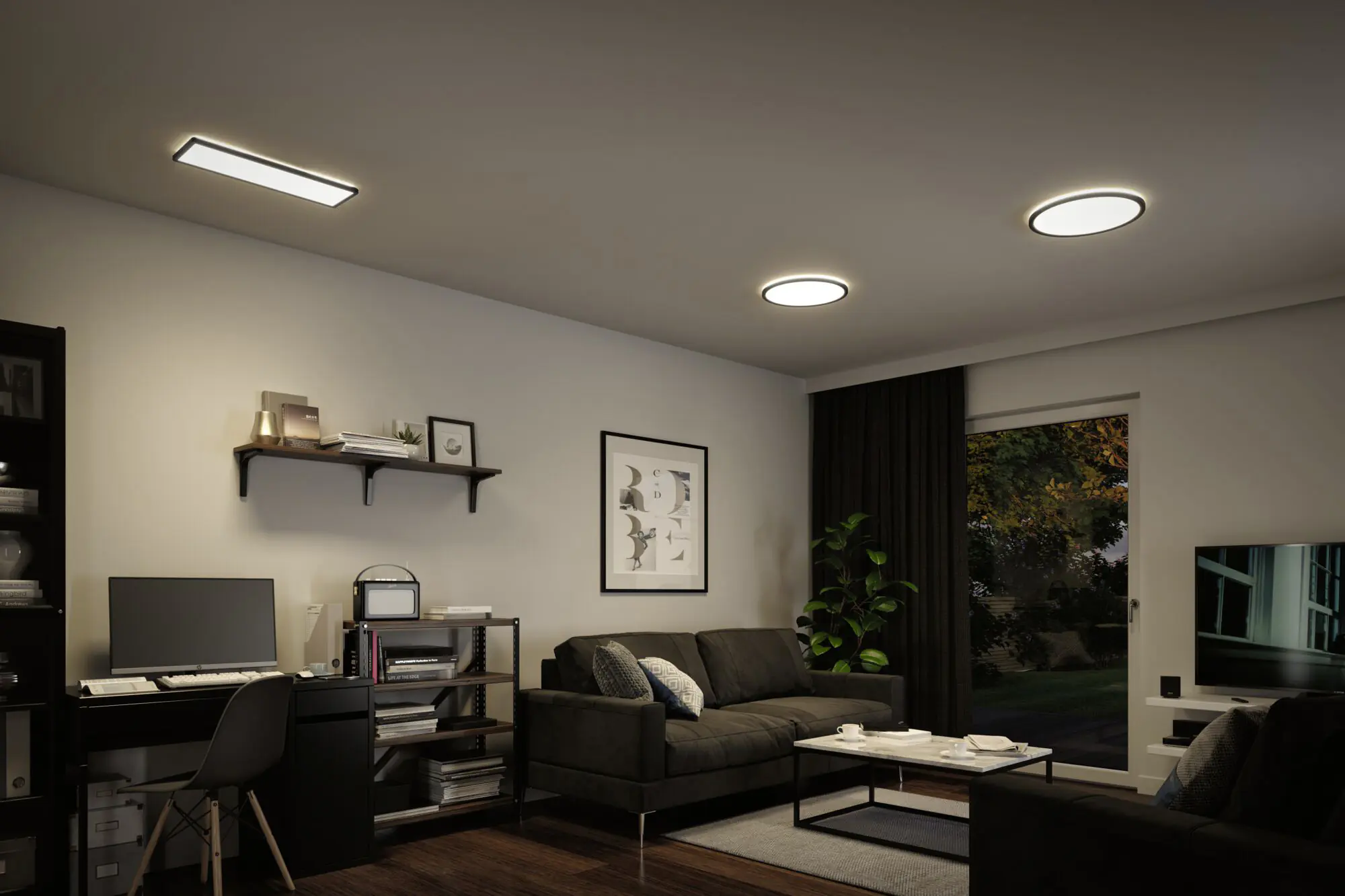 Paulmann LED Panel Atria Shine schwarz 42 x 42 cm neutralweiß dimmbar
