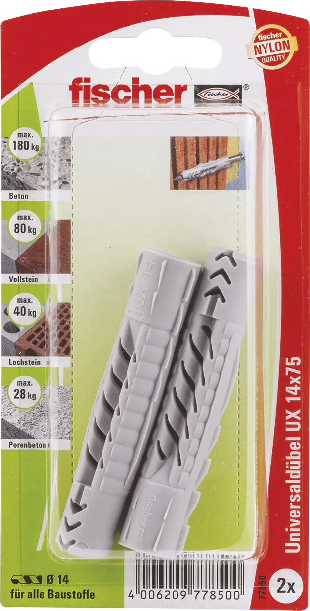 Fischer Universaldübel UX 14.0 x 75 mm - 2 Stück