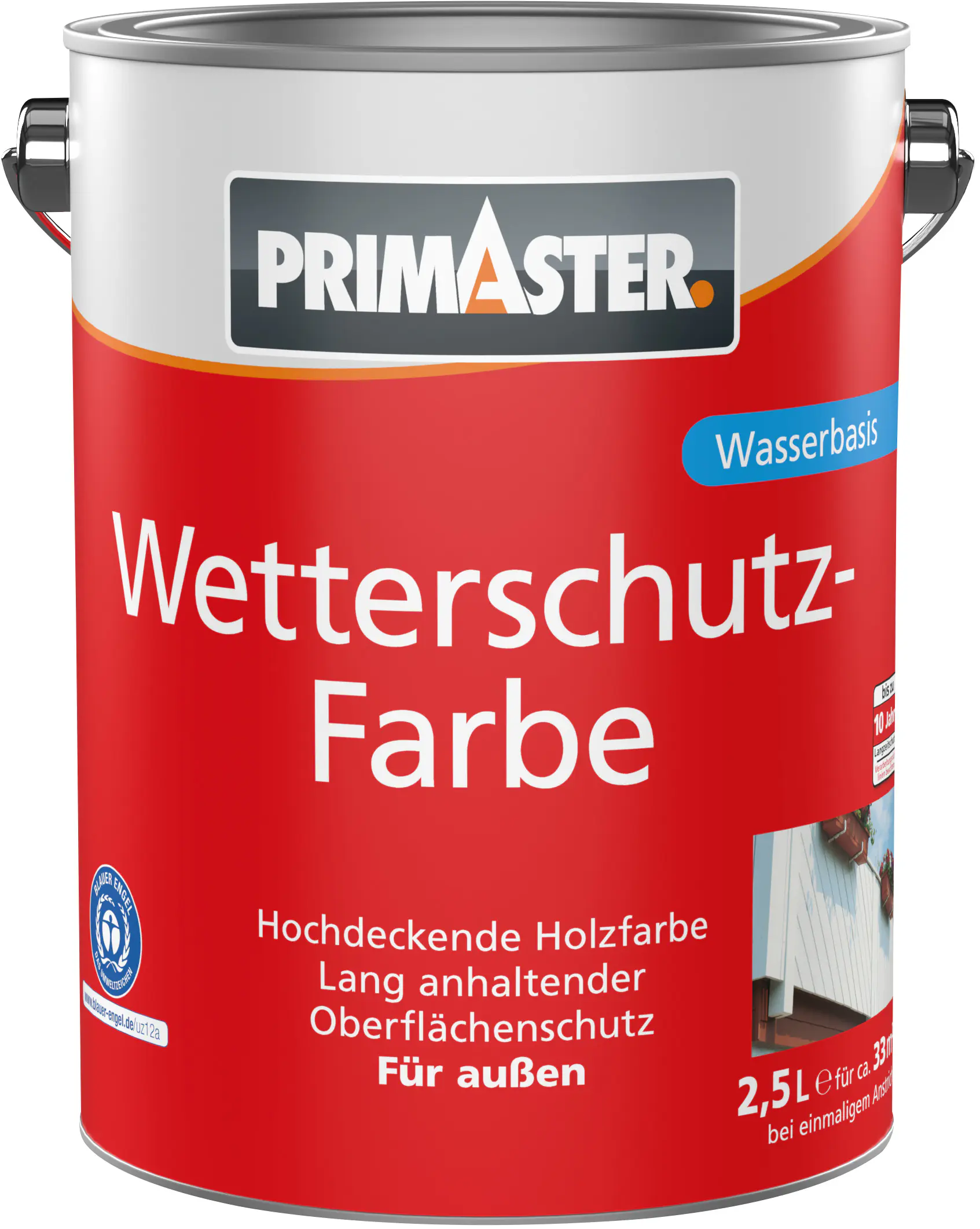 Produktbild:  Primaster Wetterschutzfarbe 2,5 L weiß