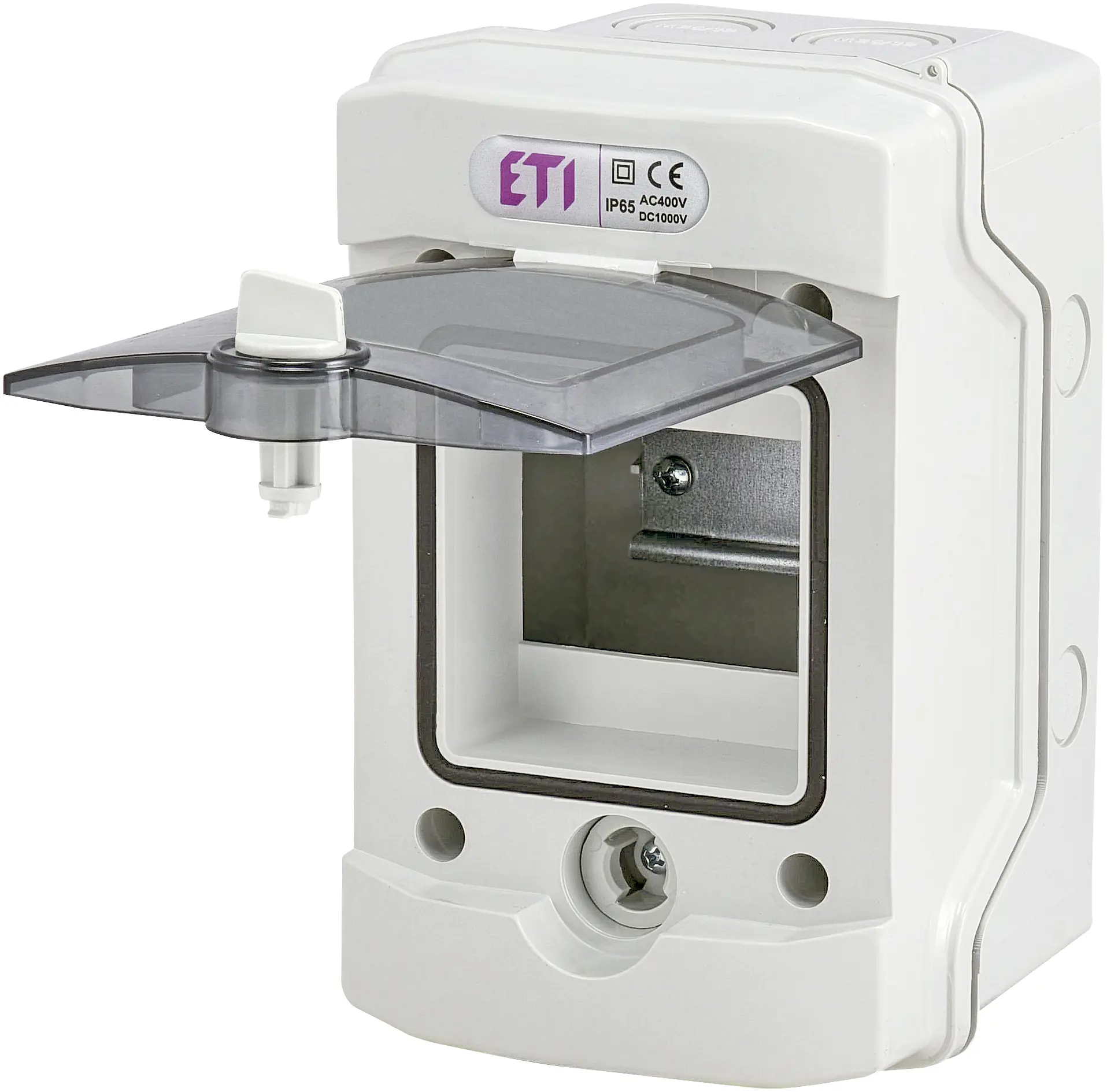 ETI Aufputz-Feuchtraum-Kleinverteiler 4 TE grau mit Tür, IP 65
