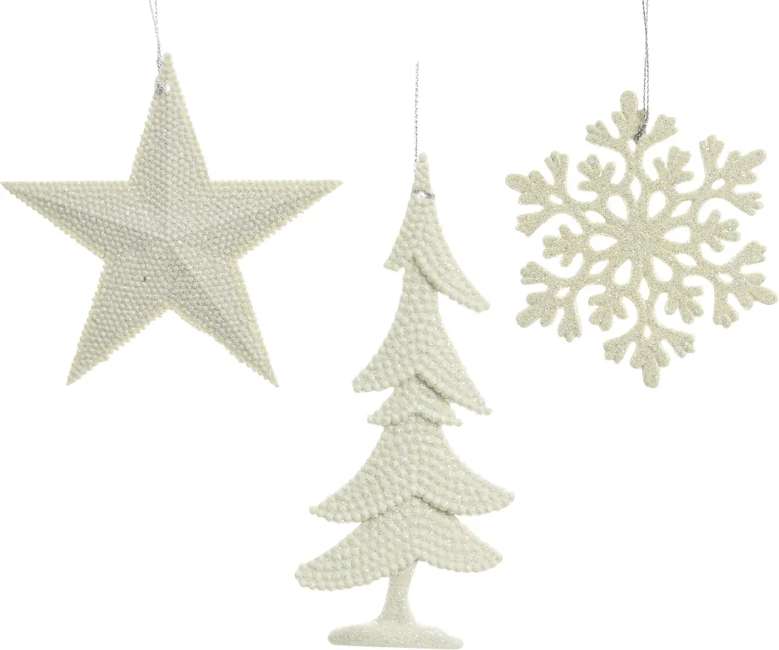 Kaemingk Weihnachtsanhänger in weiß 10,5 cm