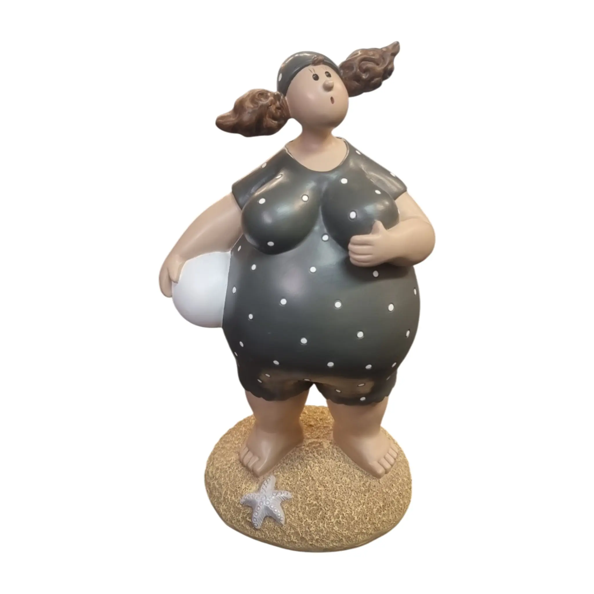 Dekofigur Badefrau 66 x 36 cm grau