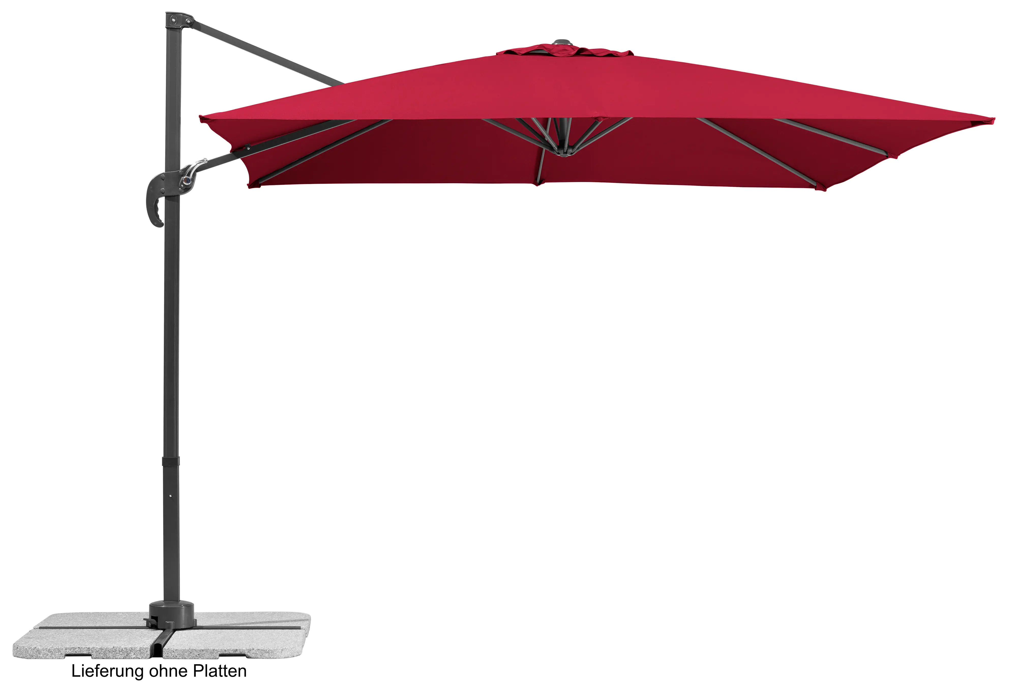Schneider Sonnenschirm Rhodos Junior rot 270 x 270 cm inkl. Sonnenschirmhülle