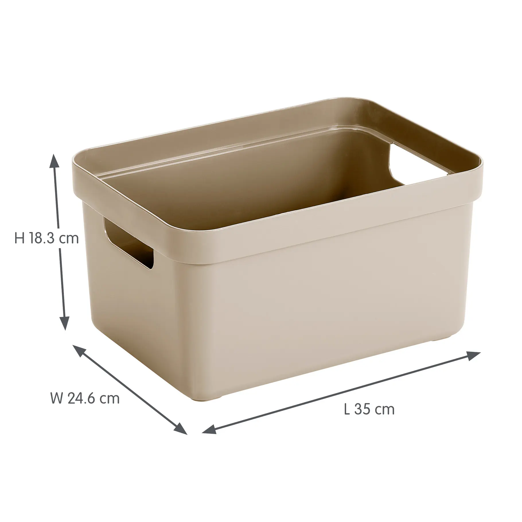 Sunware Aufbewahrungsbox Sigma Home mit Griffen 35 x 24,6 cm 13 L beige 3er Set