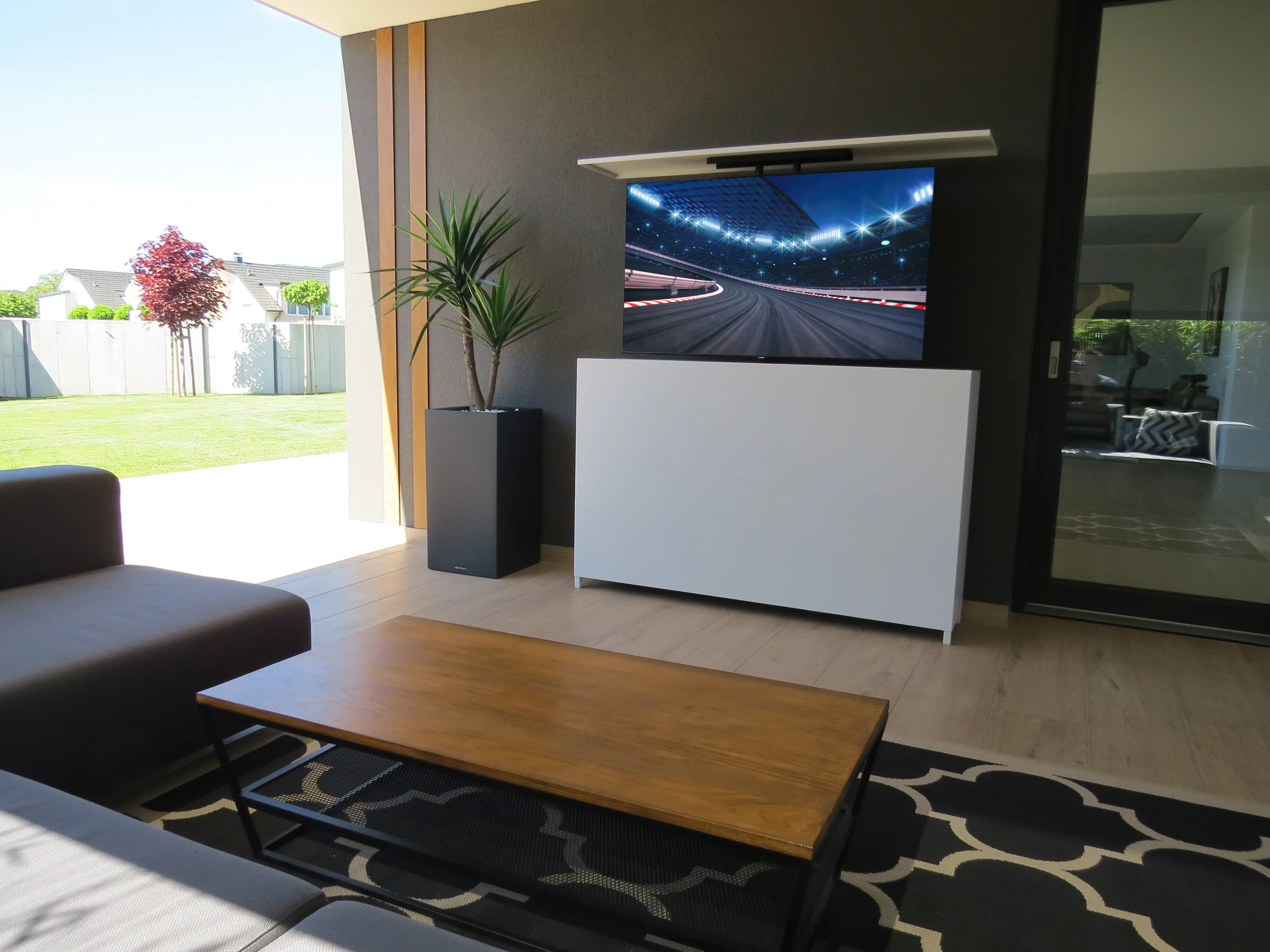 Bellano Living TV Lift Schrank Outdoor weiß