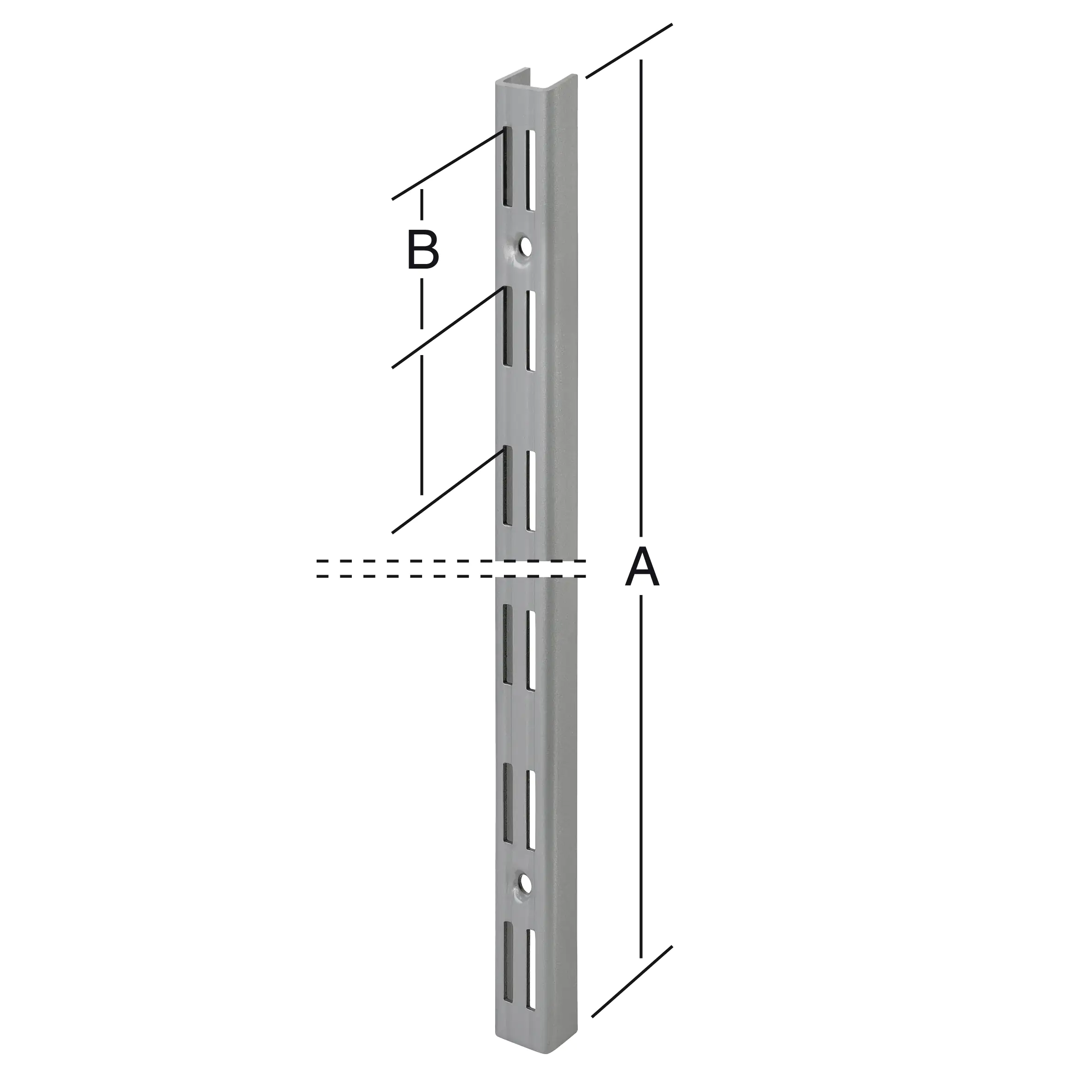 TrendLine Wandschiene 2-reihig grau 150 x 2,5 cm