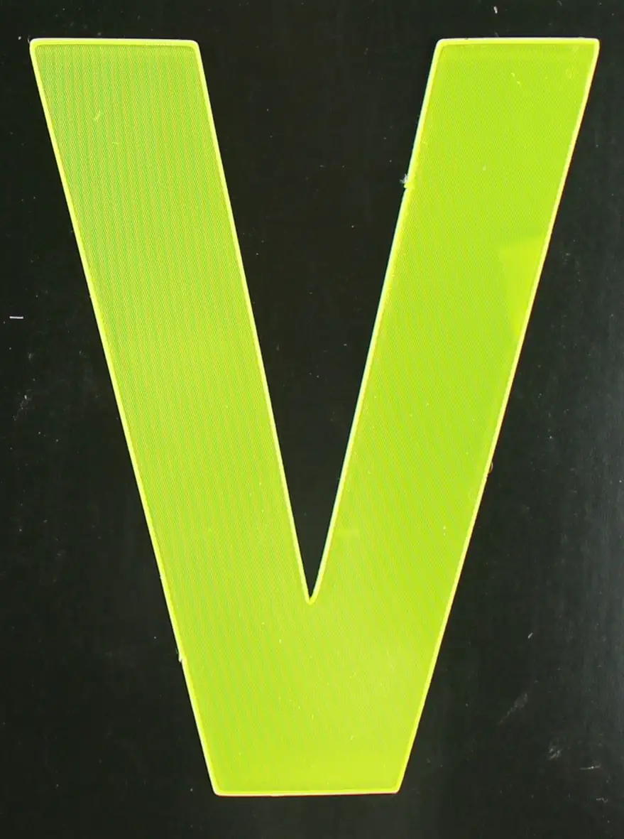 Conacord Reflektierender Klebebuchstabe "V" gelb 80 mm
