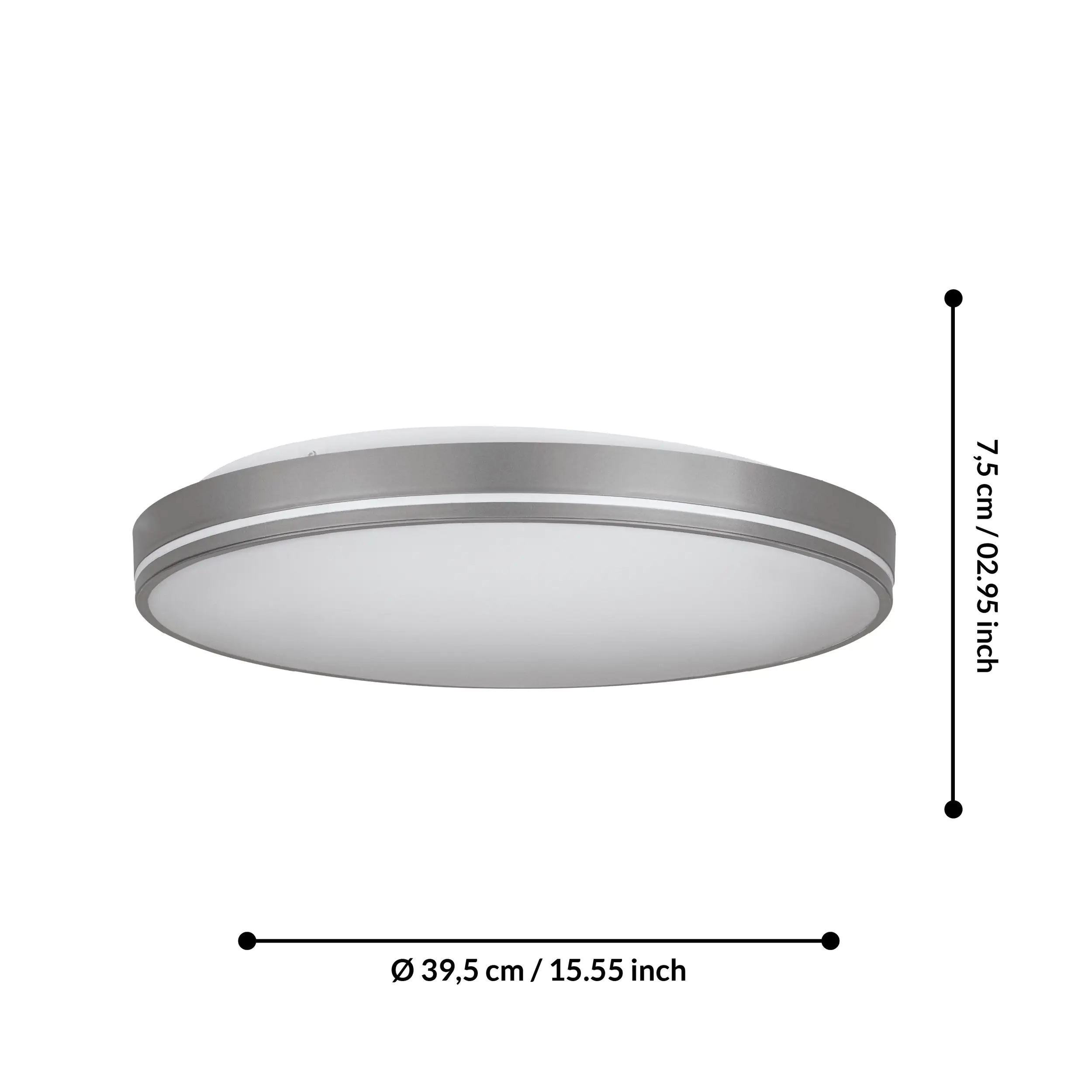 Eglo LED Deckenleuchte Orotava grau Ø 39,5 cm