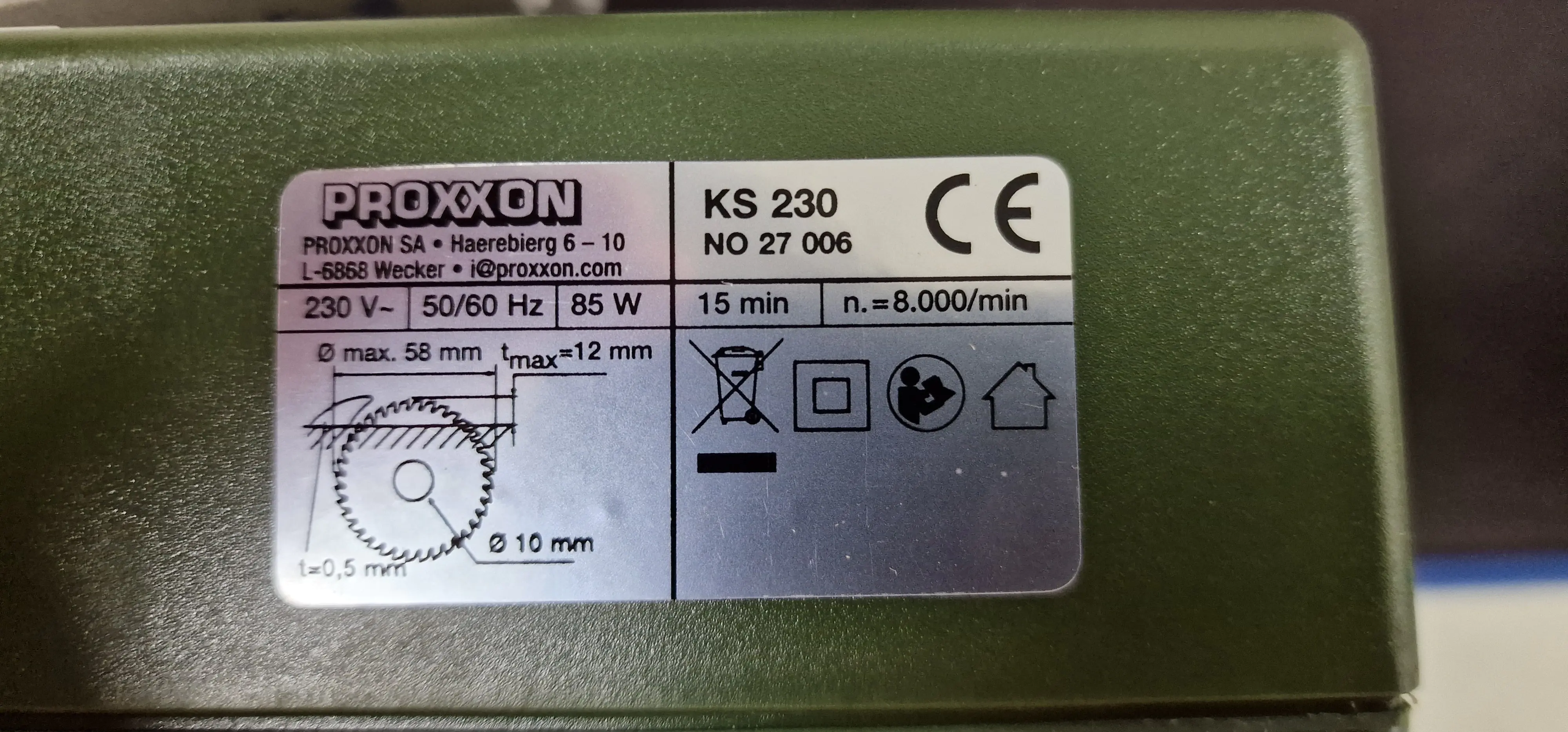 Proxxon Tischkreissäge KS230 85 W