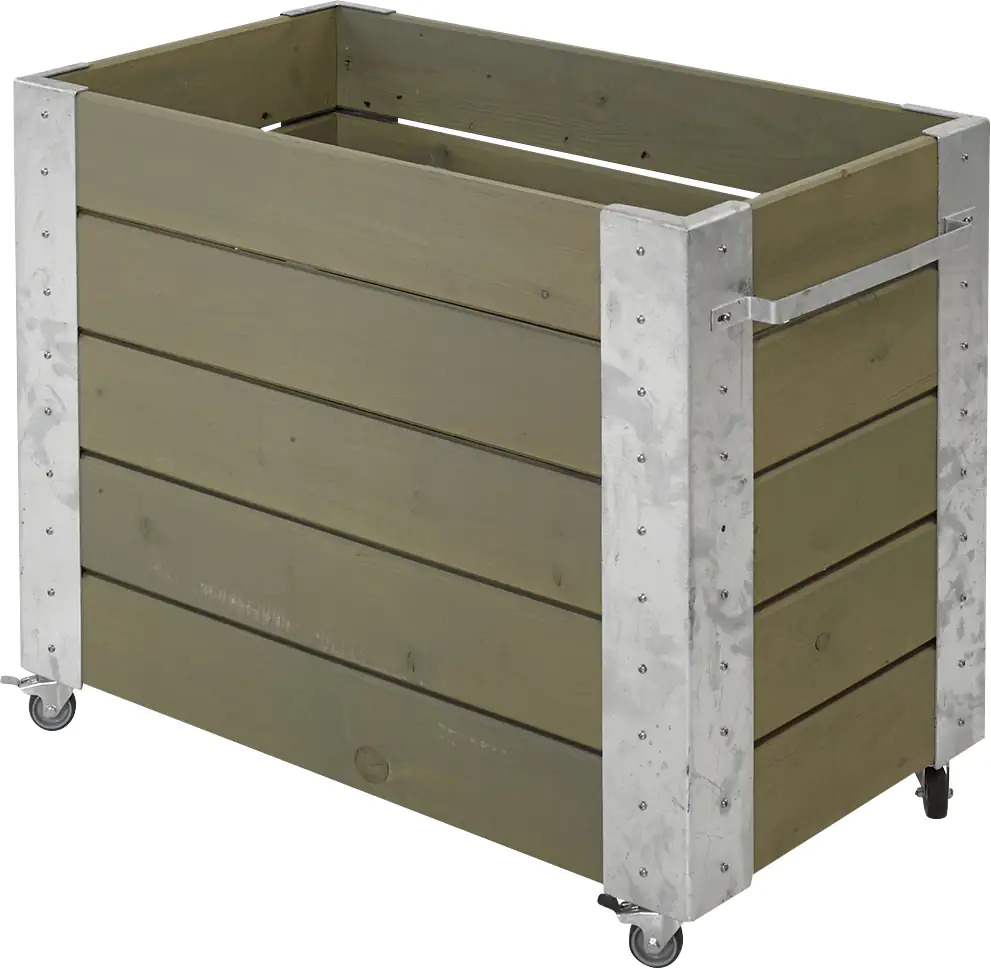 Plus Blumenkasten Cubic 87 x 50 x 70 cm graubraun mit Räder