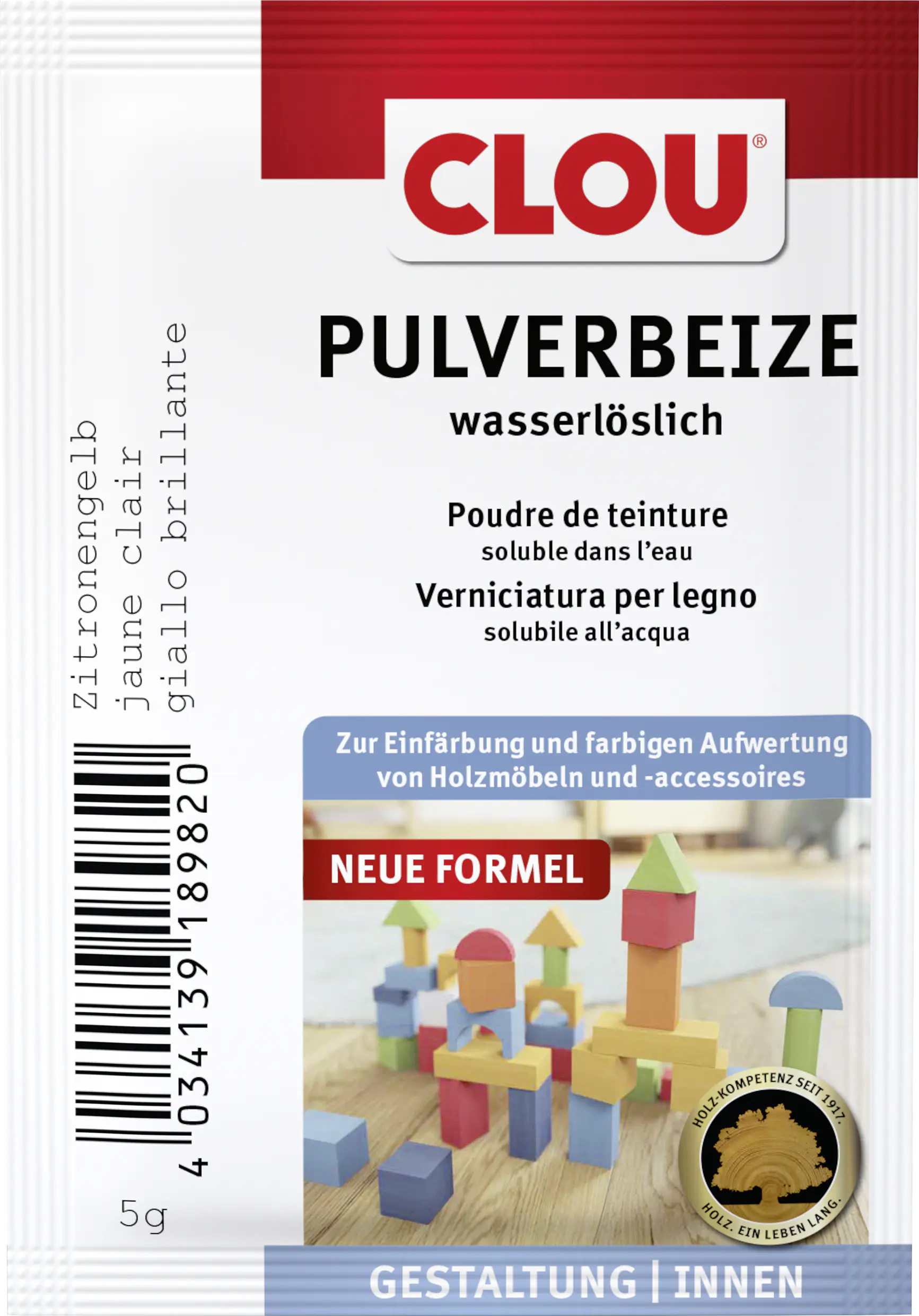 Clou Holzbeize 5 g zitronengelb