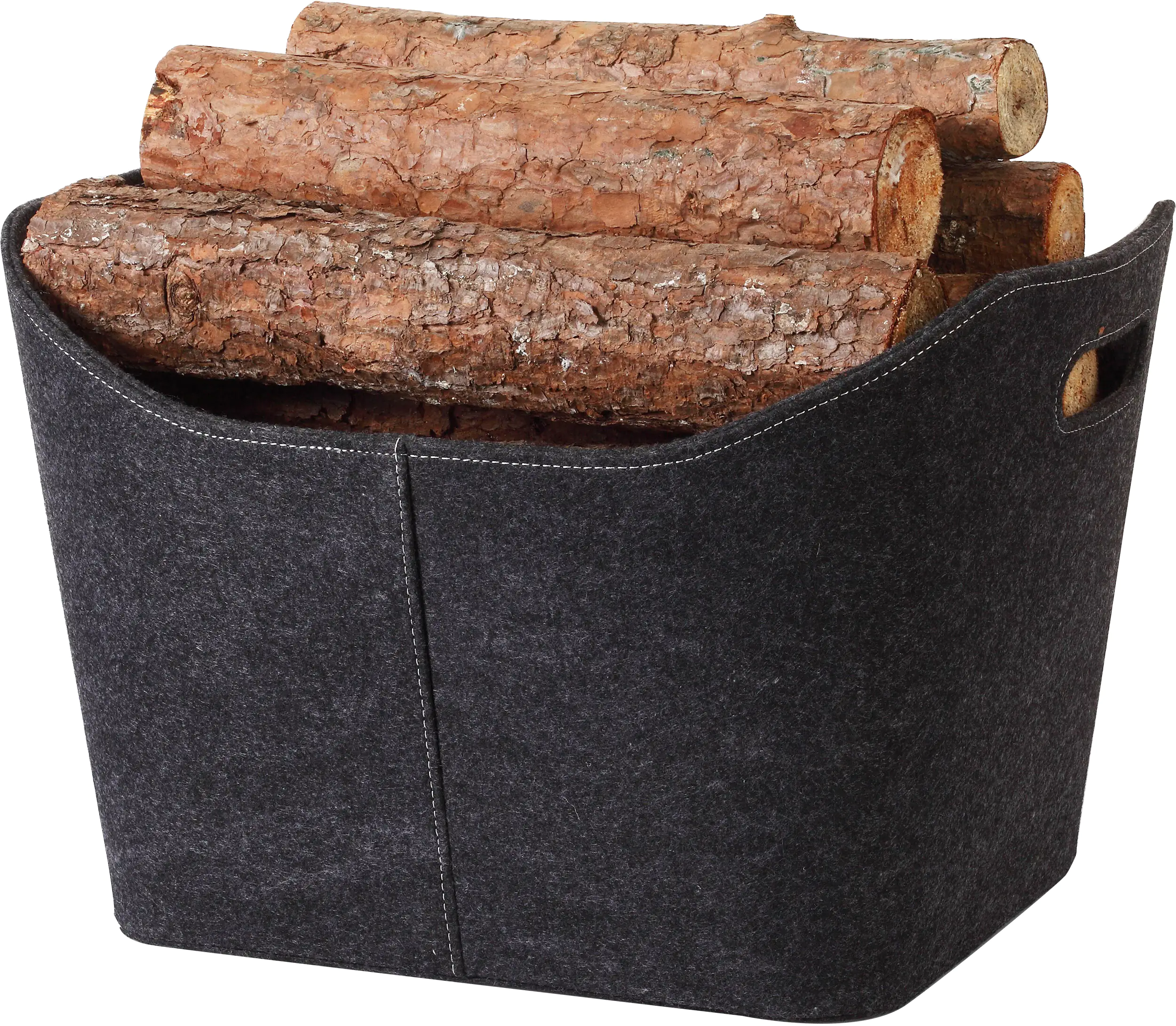 TrendLine Holzkorb Filz 53 x 36 x 43 cm anthrazit