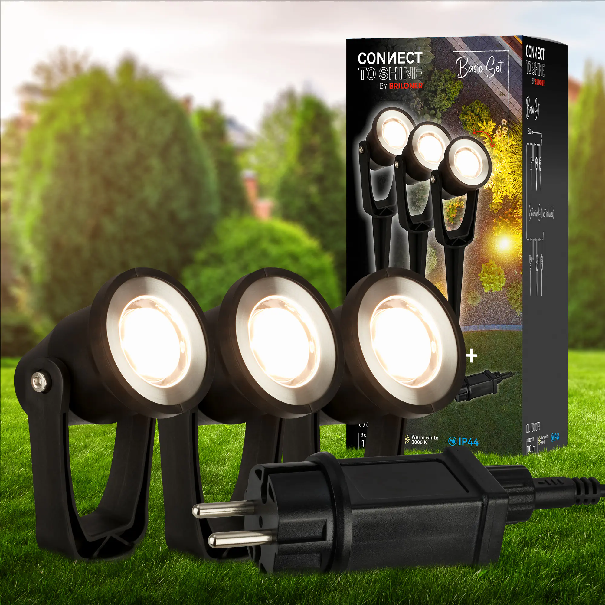 Briloner LED Wegeleuchte Lillis Connect to Shine 3er Starterset 3x1W warmweiß