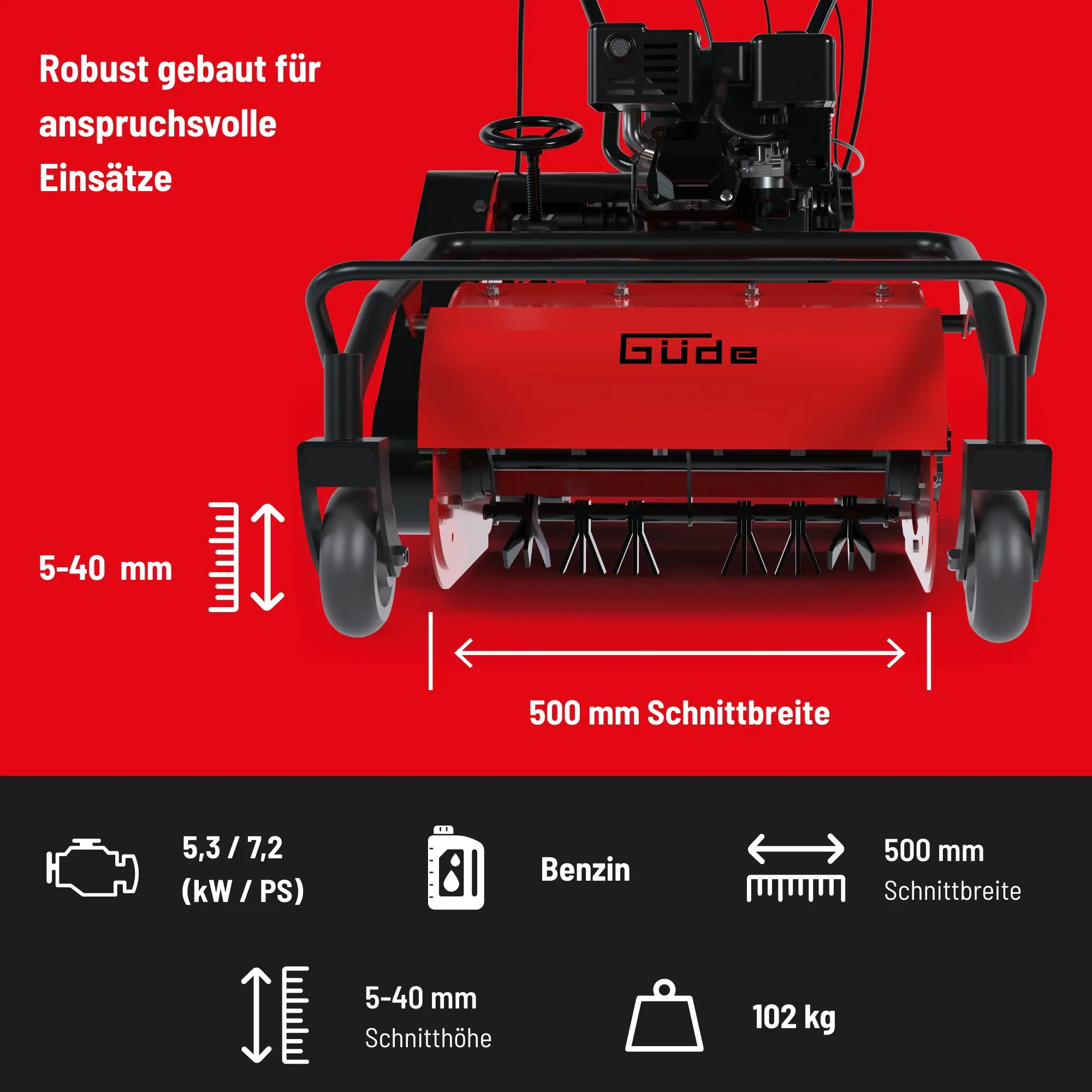 Güde Benzin Schlegelmulcher Q9 GSM 500 Schnittbreite 50cm