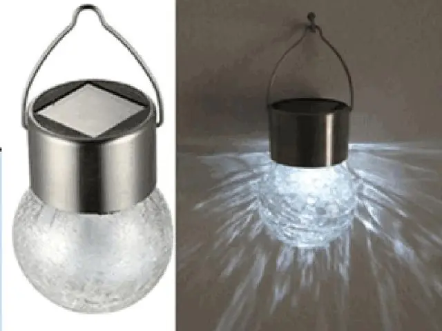 Light&More LED Solarleuchte Crackle H: 9cm, Ø 6cm, edelstahl