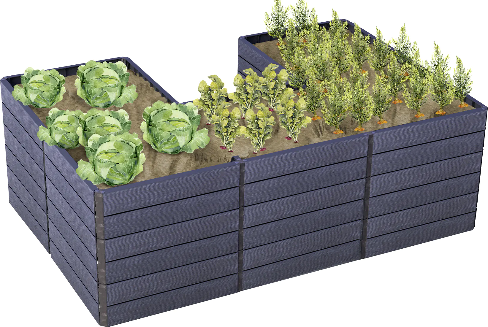 Garantia Hochbeet Ergo Quadro U L Wood