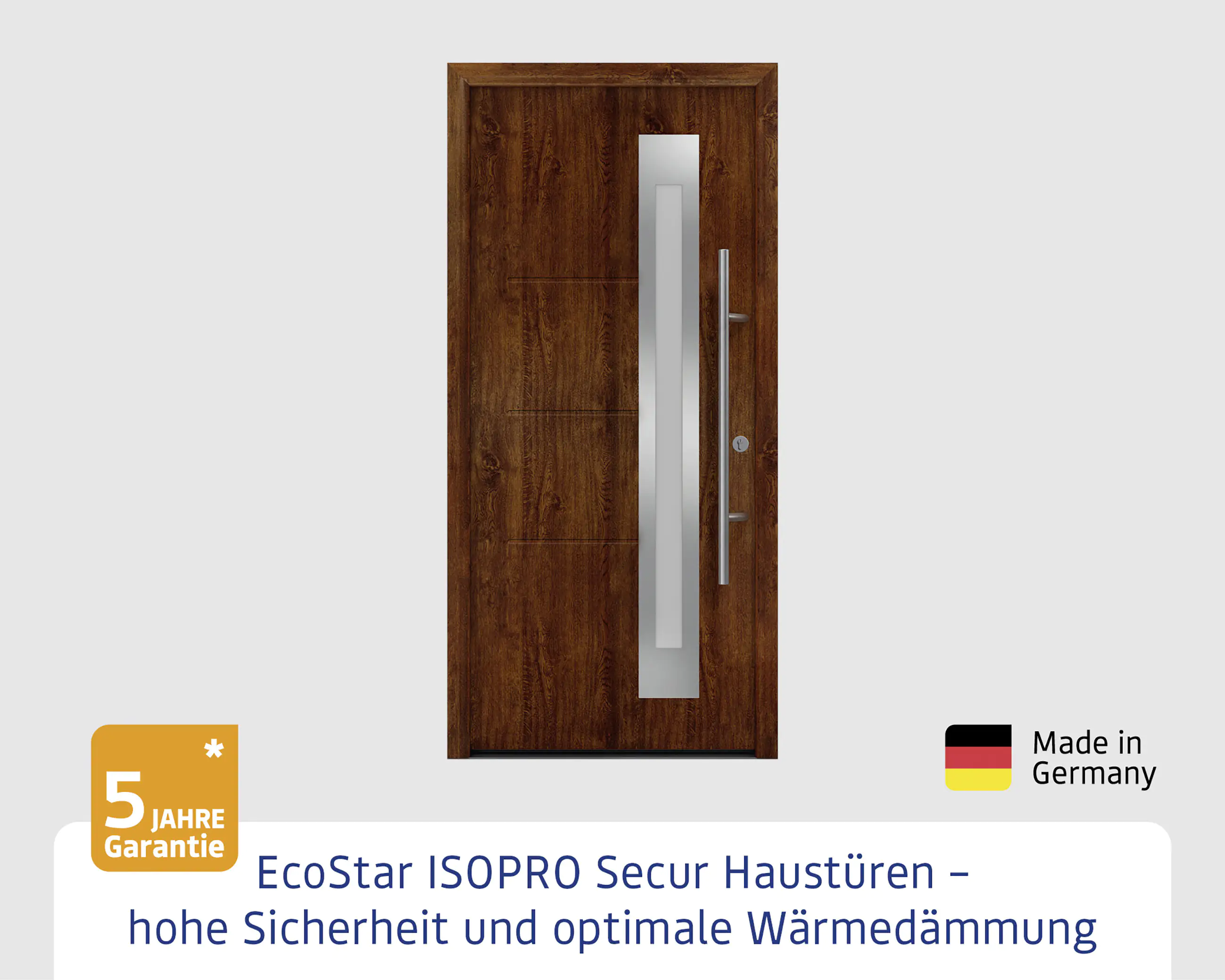 EcoStar Haustür ISOPRO Secur IPS 780S RC2 dark oak 110 x 210 cm