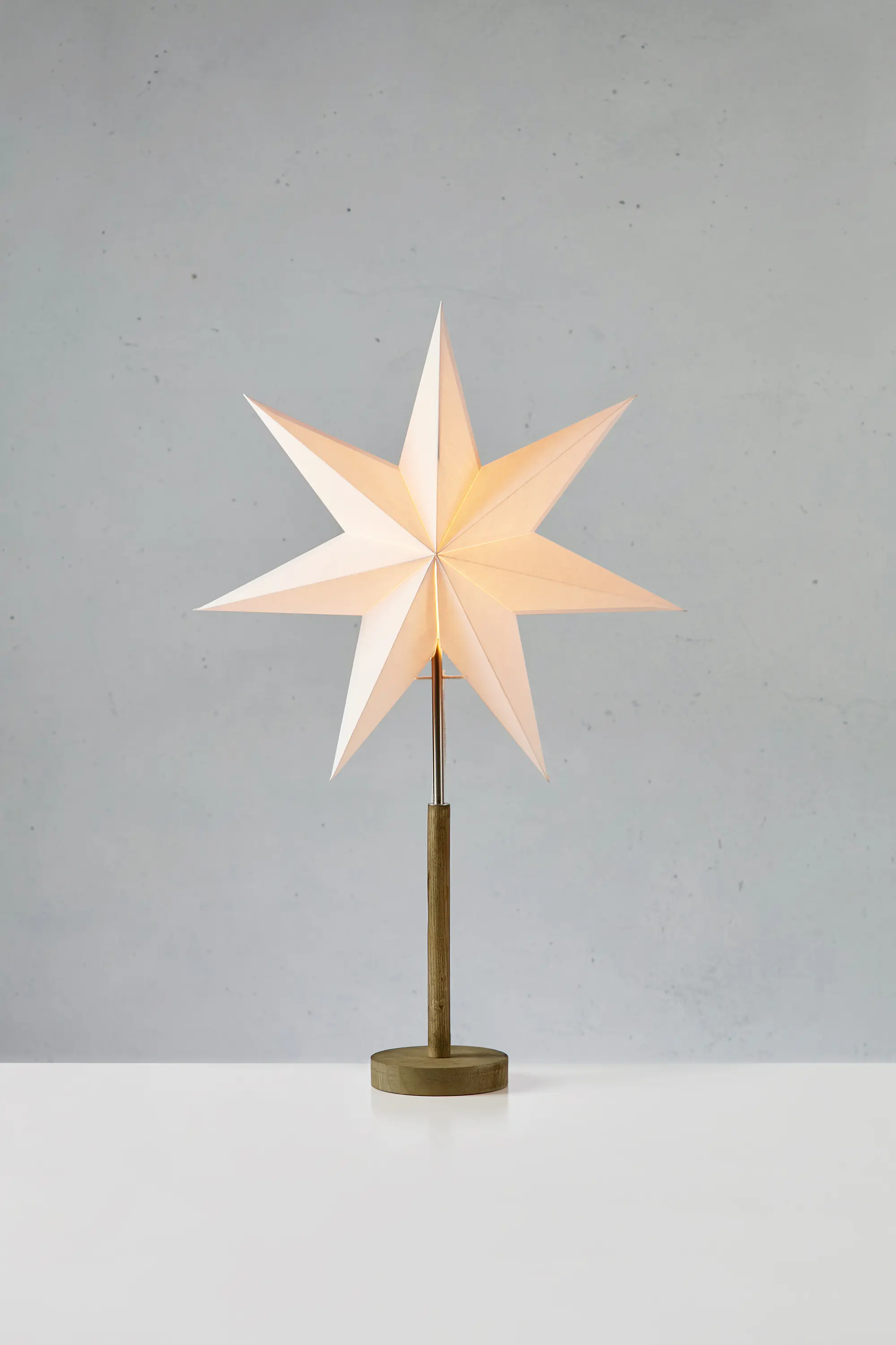 Tischlampe Stern Speranza 230 V Papier Ø 45 cm grau-weiß