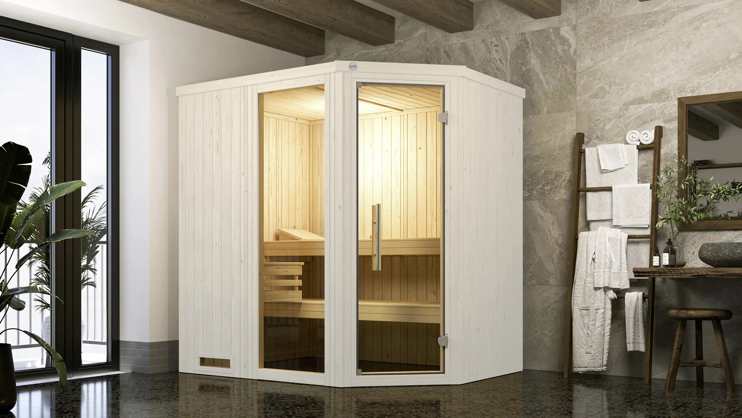 Weka Sauna Varberg 1 mit Glastür & Fenster 2,73 m²