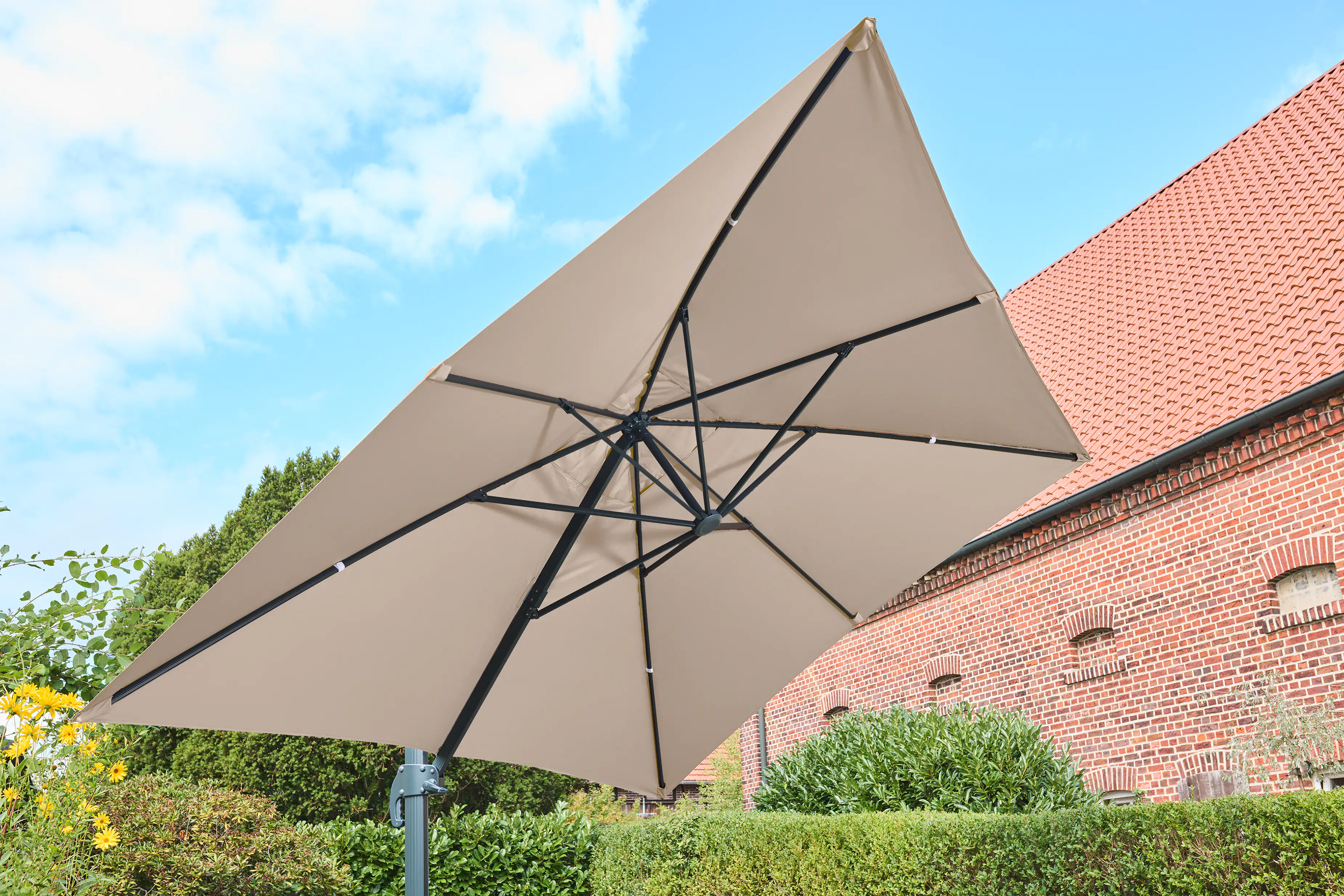 Primaster Ampelschirm Messina taupe, 300 x 400 cm