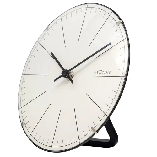 Nextime Tisch- Wanduhr Big Stripe Mini Dome Ø 20 cm weiß