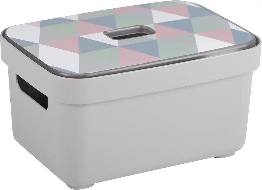 Sunware Aufbewahrungsbox Sigma Home mit Griffen 18 x 13 cm 2,5 L hellgrau