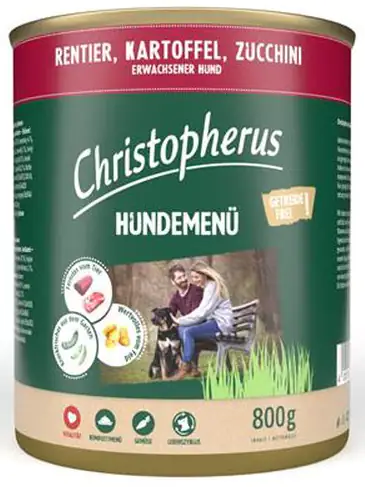 Christopherus Hundenassfutter getreidefrei 800 g Rentier