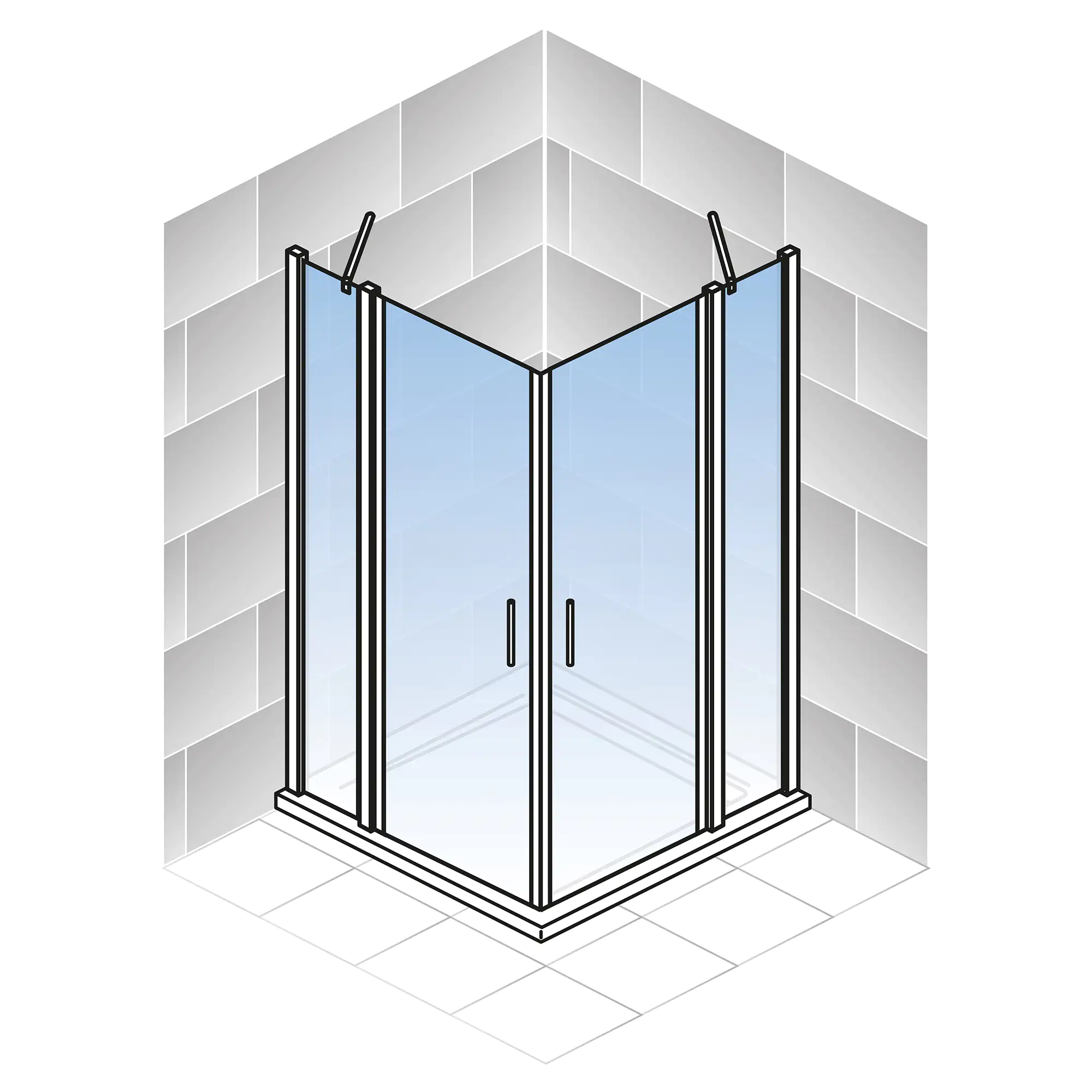 Schulte Eckeinstieg Drehtür 80 x 80 x 192 cm Alexa Style 2.0