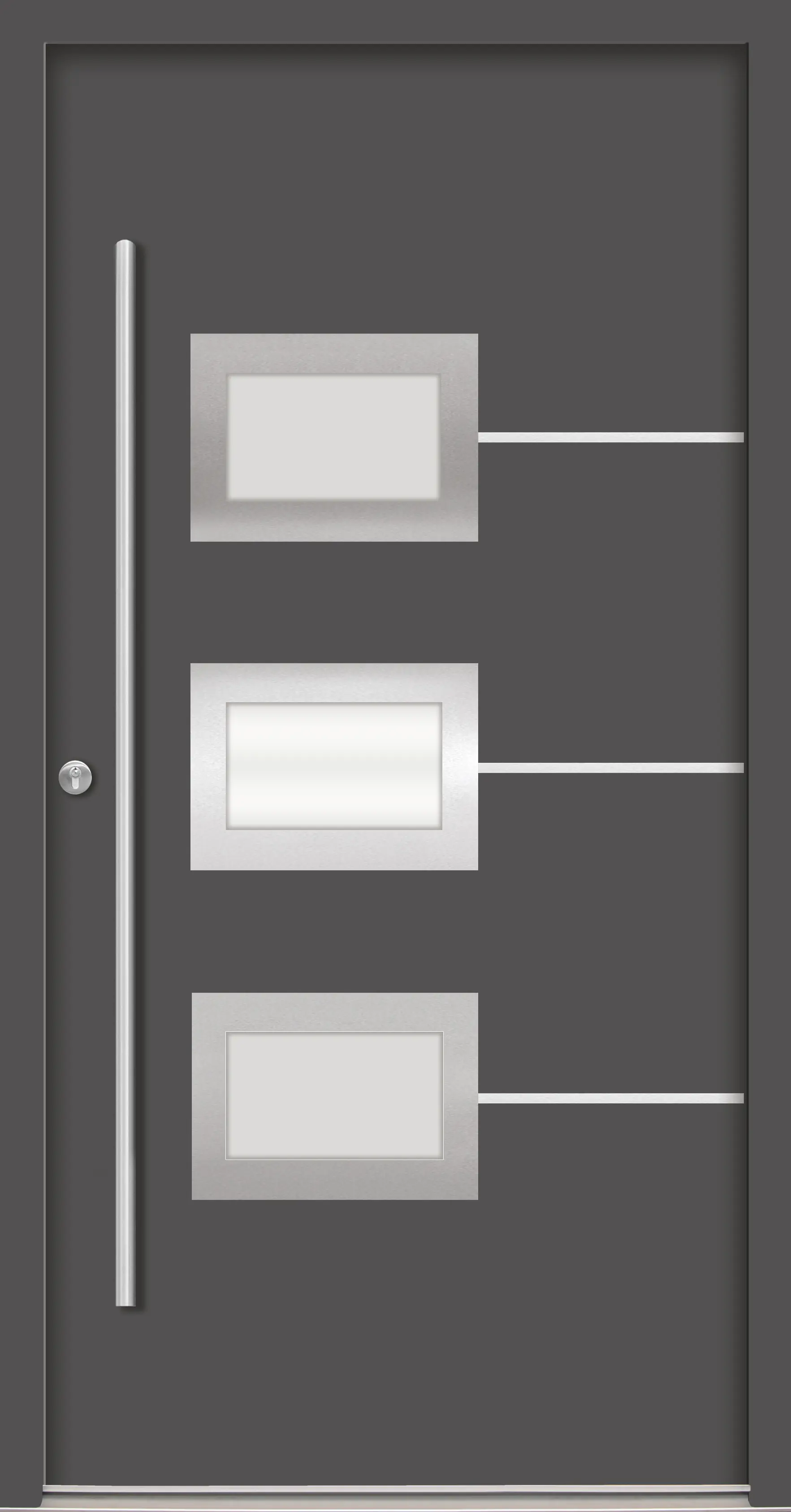 Splendoor Haustür Passivedoor Premium B03 Anthrazit DIN Links 100 x 210 cm