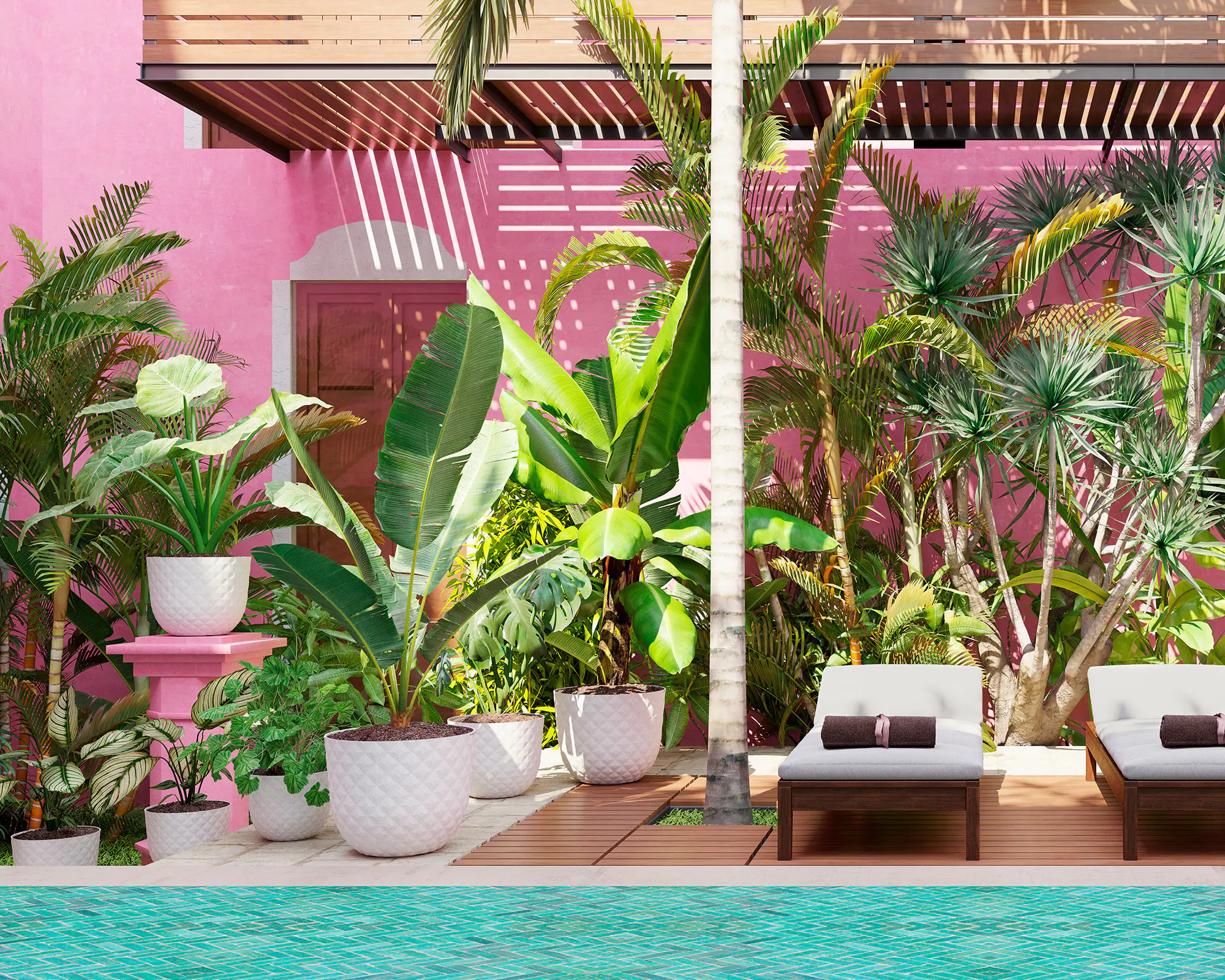 Artevasi Pflanztopf Havana Tropical Kunststoff grau matt Ø 30 x 25 cm