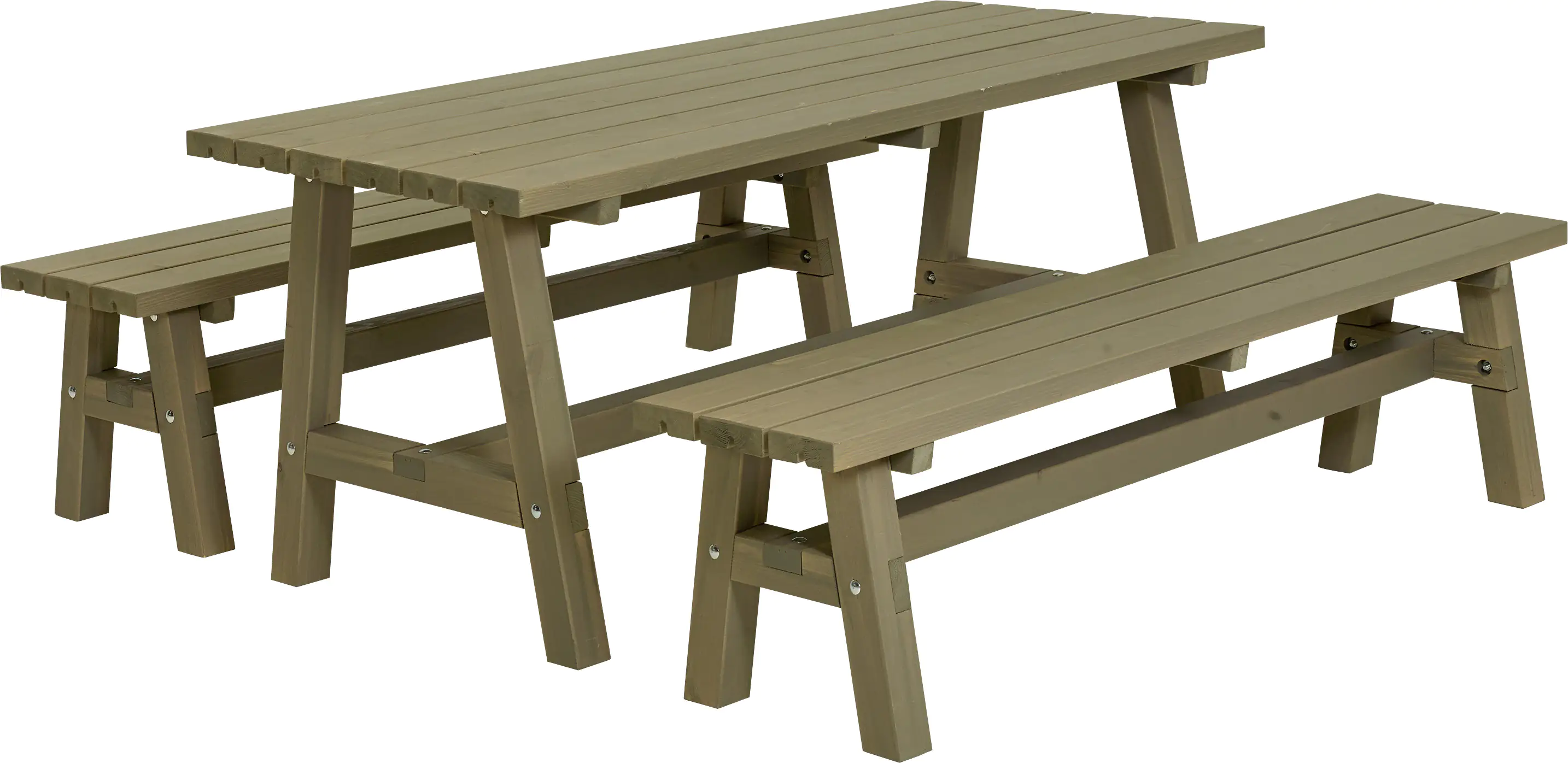 Plus Country Plankengarnitur - Tisch und 2 Bänke RAL 7023 Graubraun