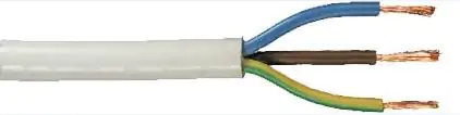 Schlauchleitung H05VV-F 3 x 1,5 - 5 Meter, weiß