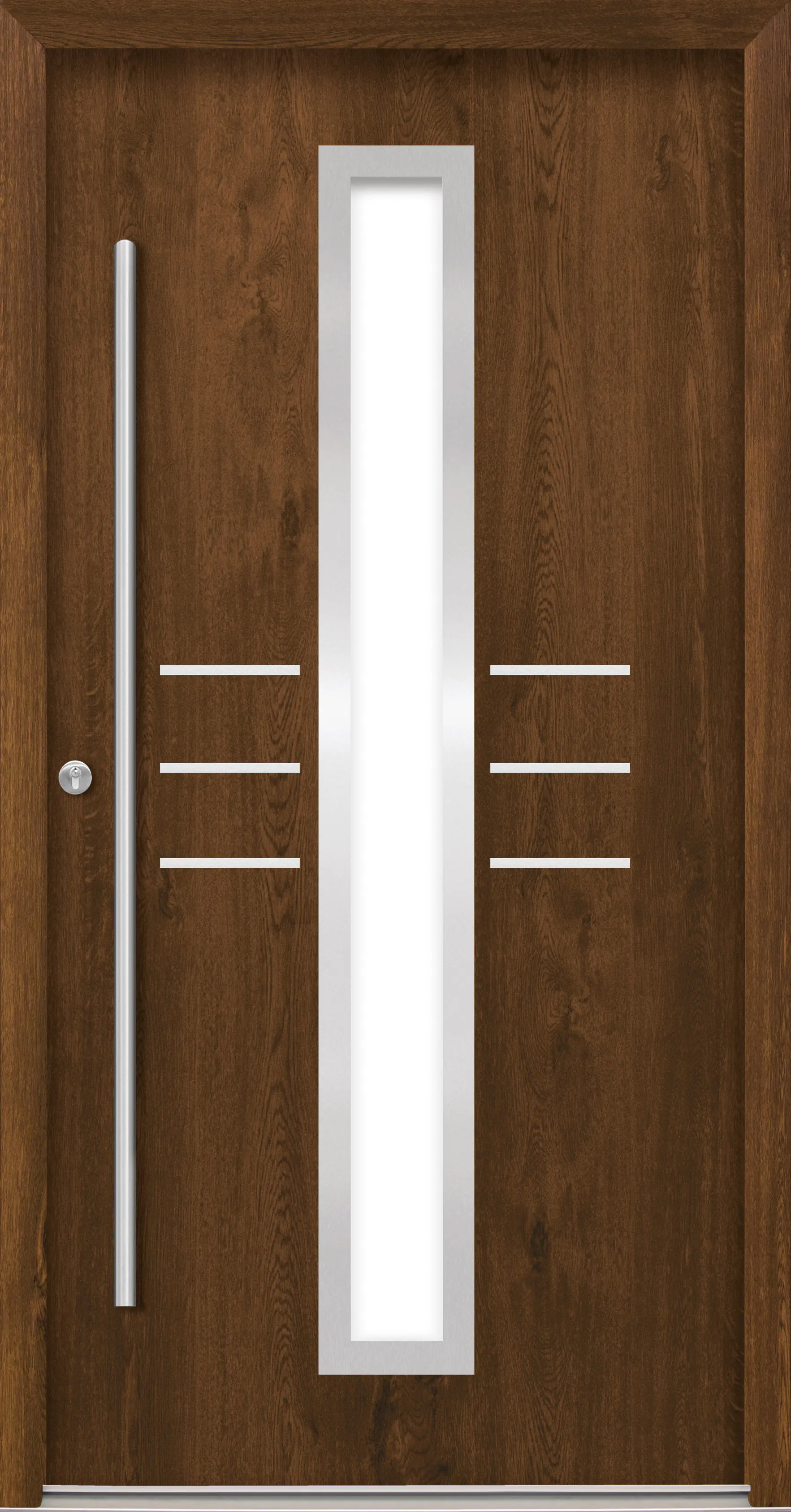 Splendoor Haustür Passivedoor Premium B07 Nussbaum DIN Links 100 x 210 cm