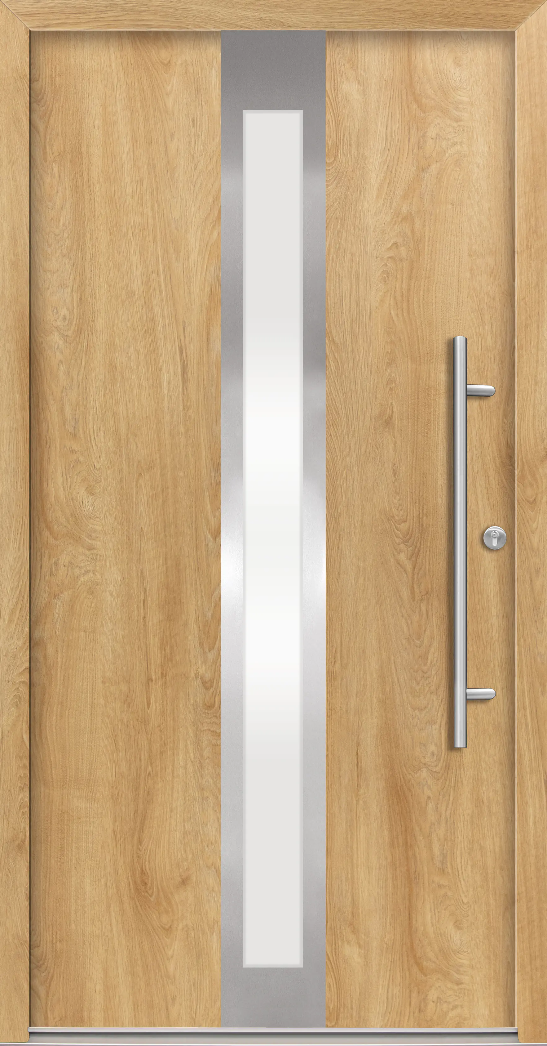 Splendoor Haustür Passivedoor Premium B01 RC2 Eiche Natur DIN Rechts 100 x 210 cm