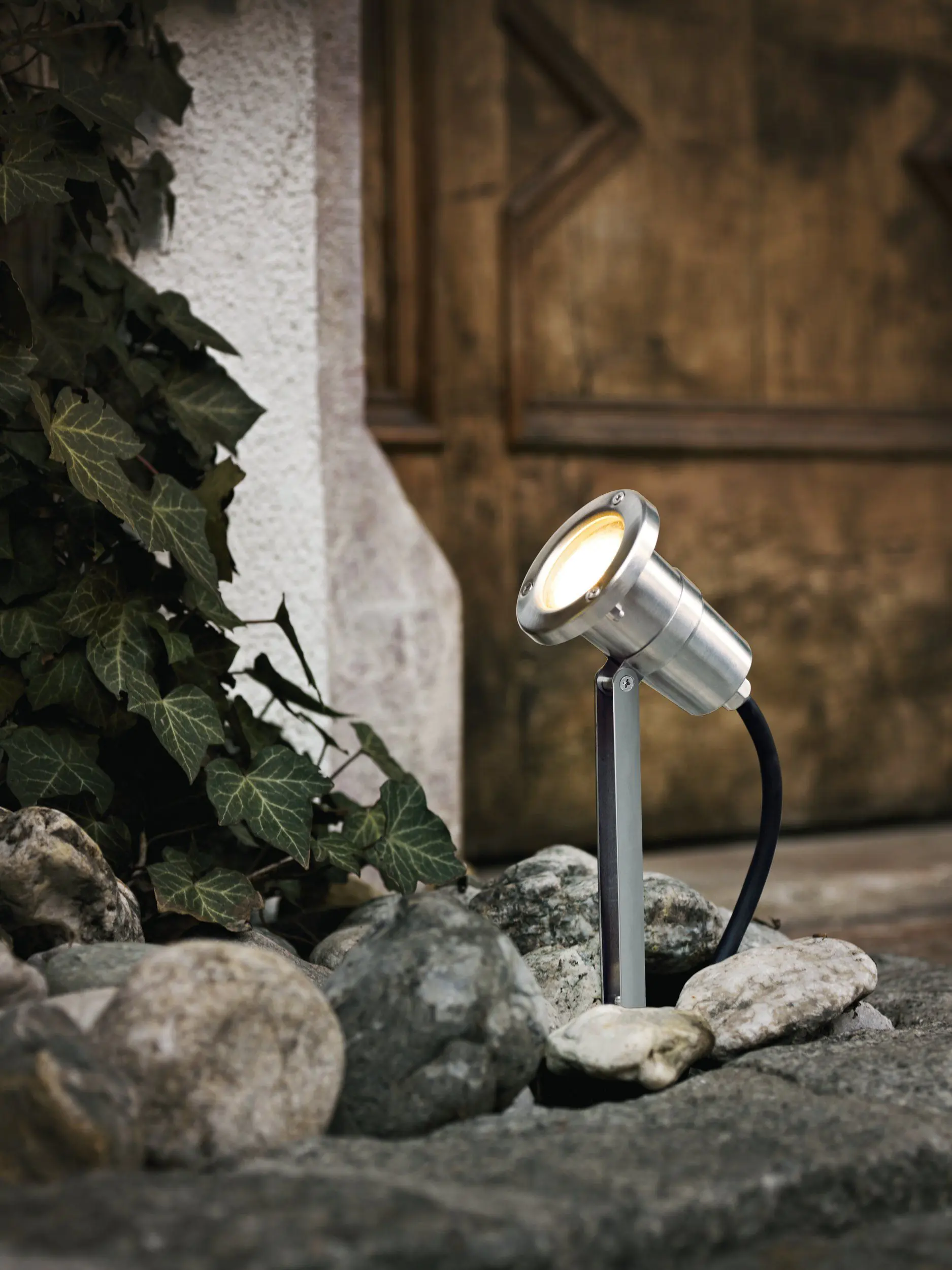 Eglo LED Außen-Strahler Nema edelstahl 25 x 11 cm GU10 Erdspieß