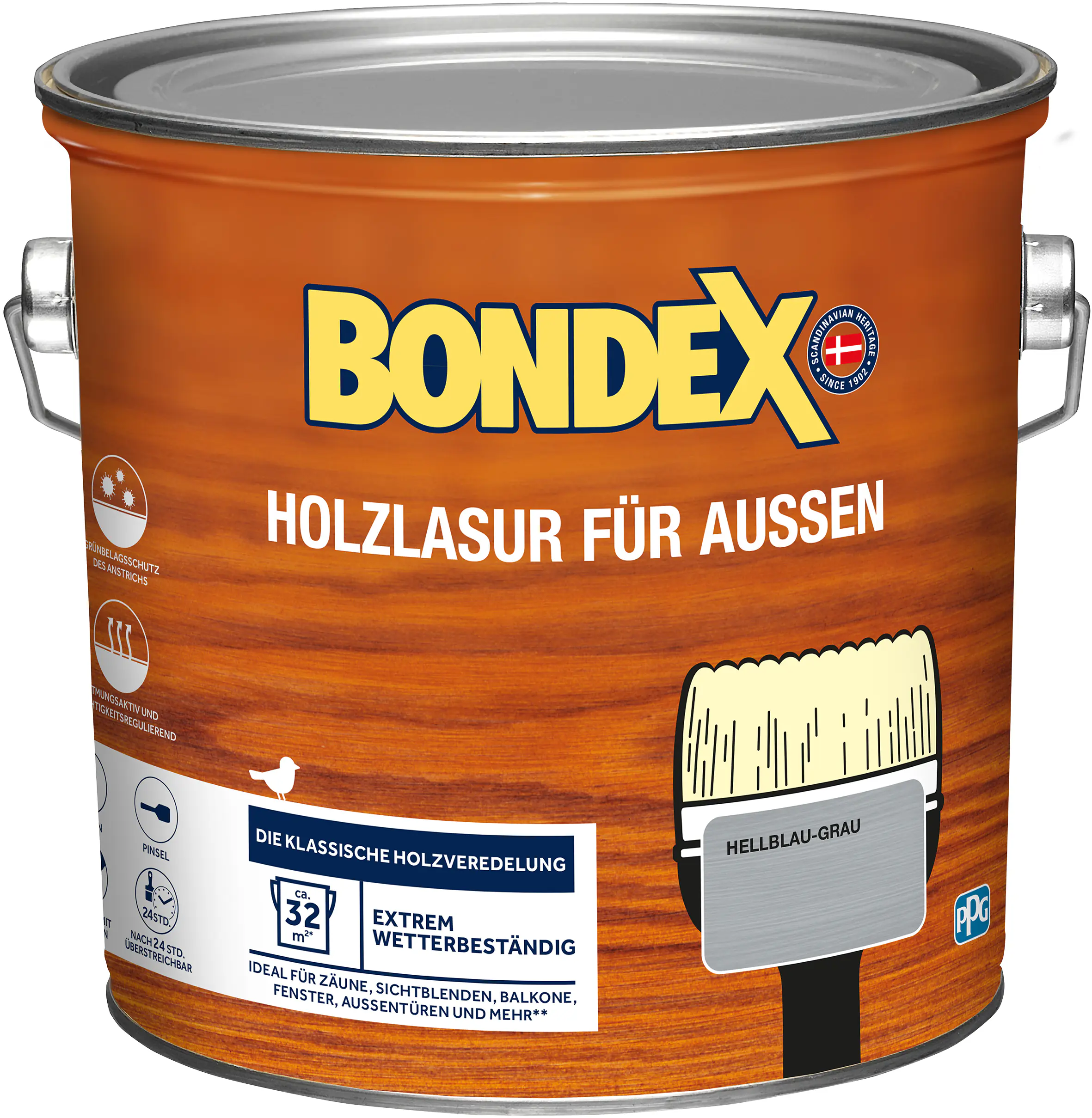 Bondex Holzlasur für Außen 2,5 L hellgrau