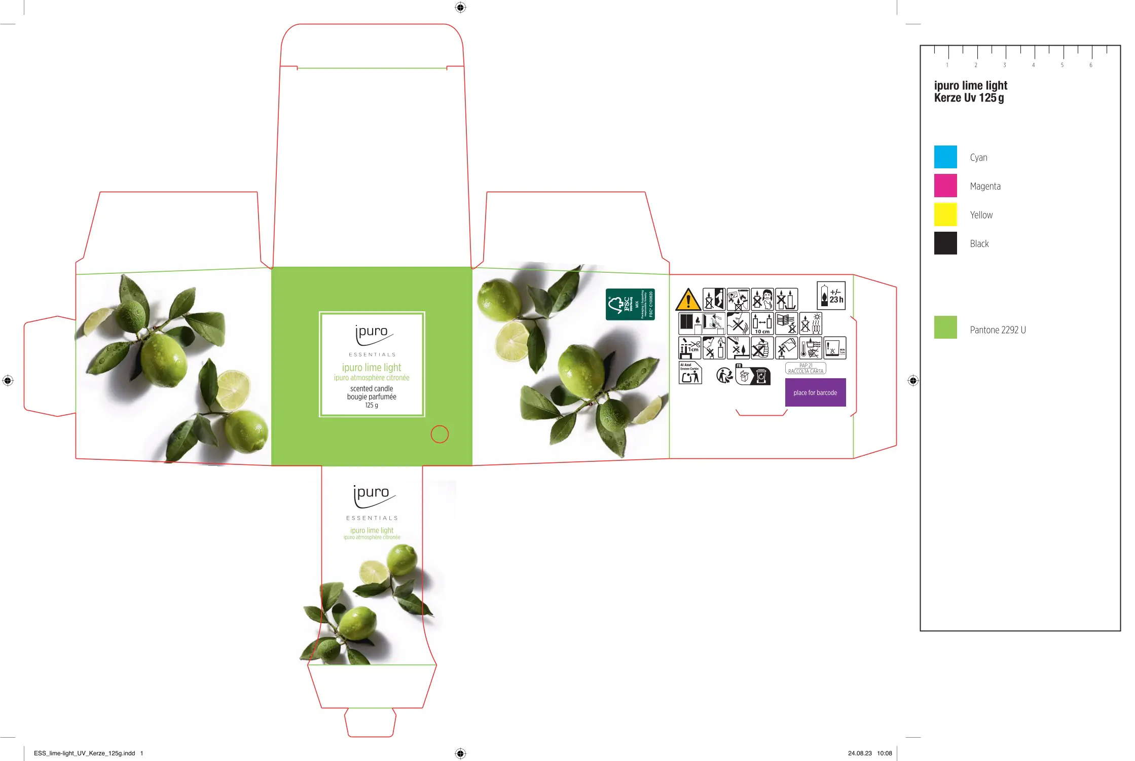 ipuro Duftkerze Essentials Lime Light 125 g