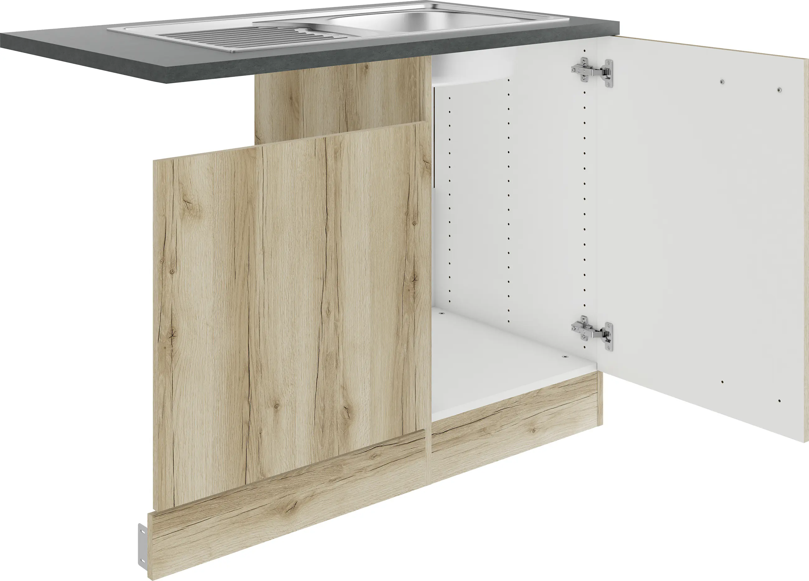 Optifit Spüle mit Unterschrank-Set Livorno 290 eiche 110 cm