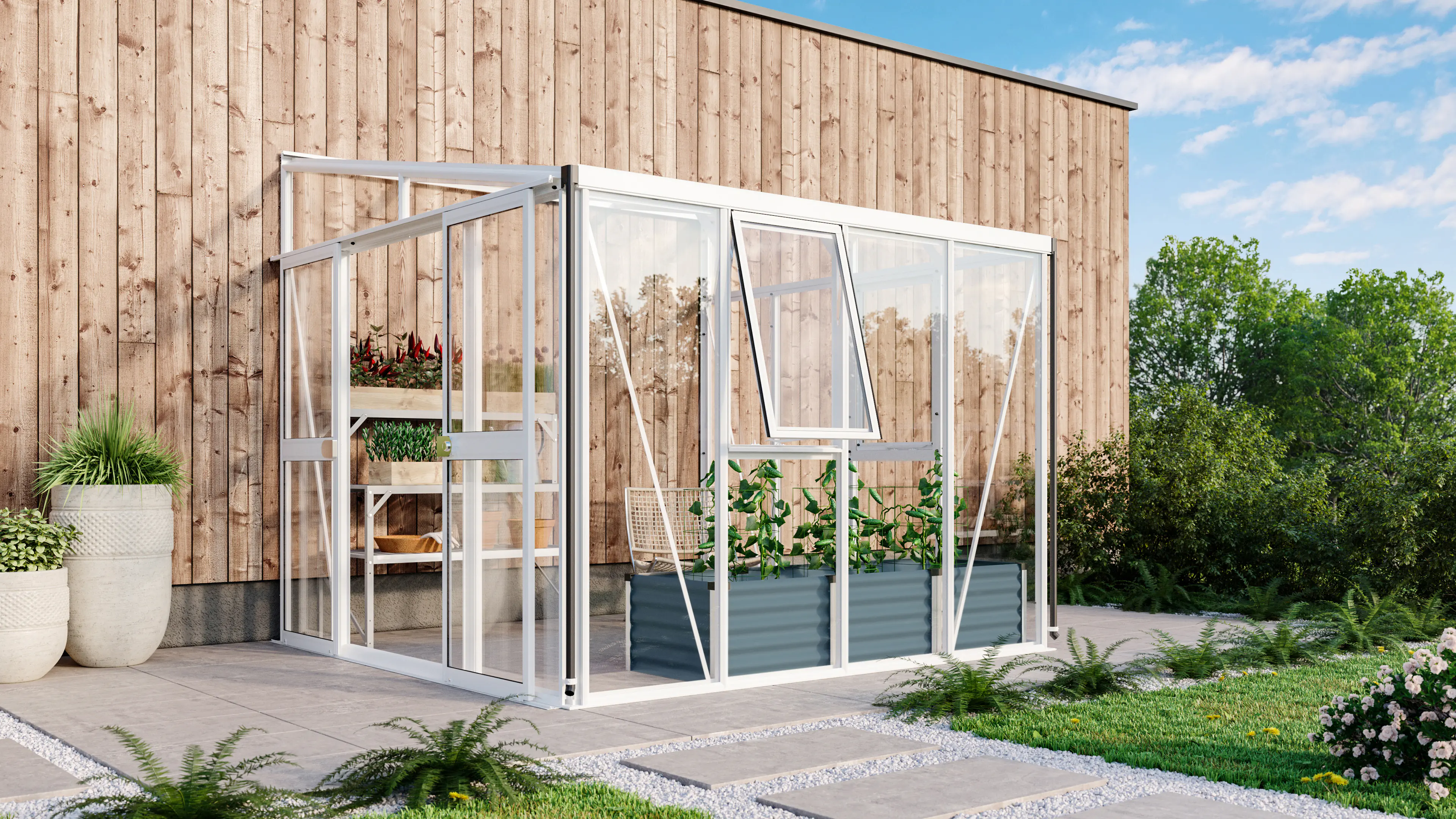 Vitavia Anlehngewächshaus Helena 7000 268 x 281 cm 3 mm ESG