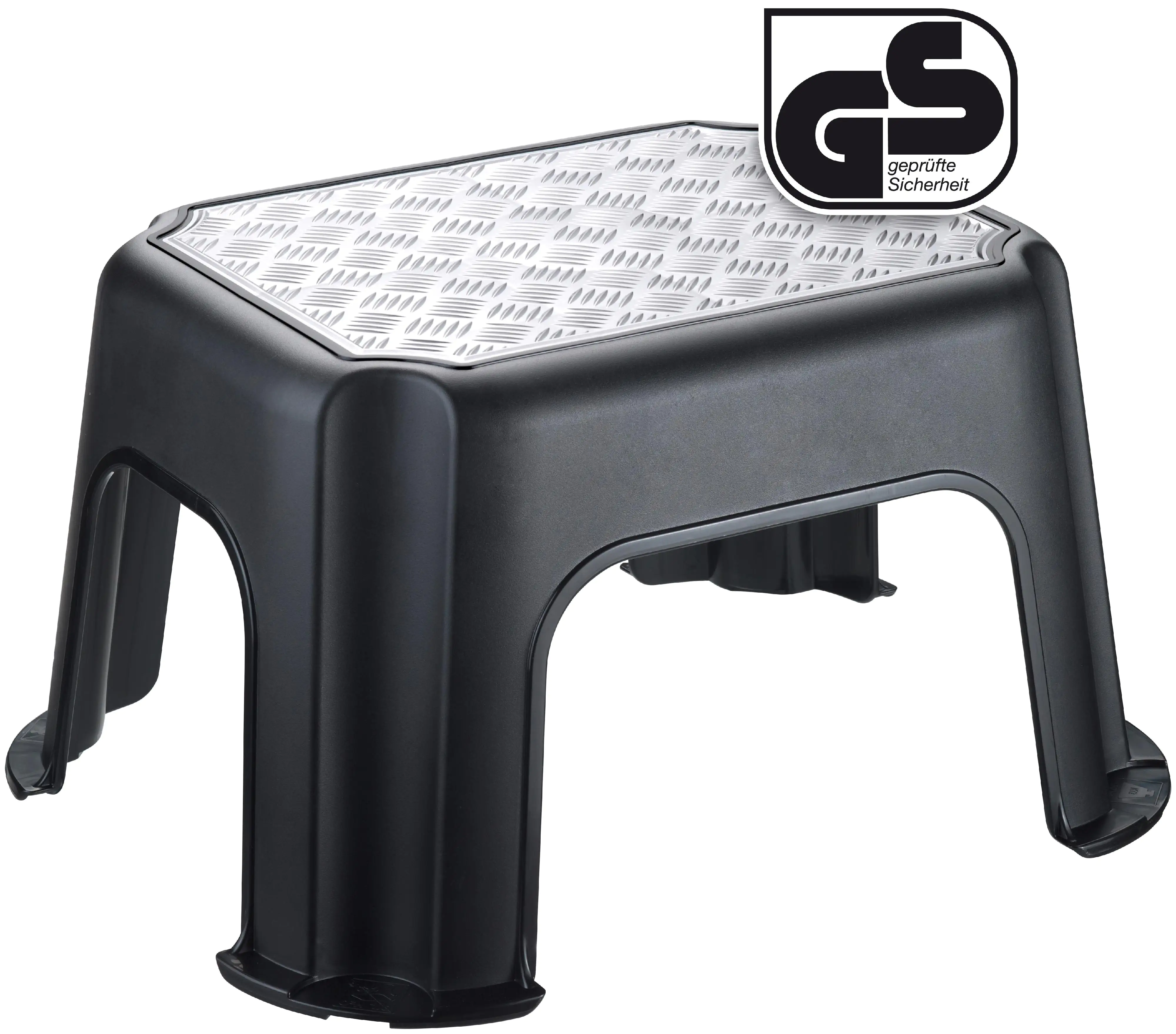 Rotho Tritthocker Paso 43 x 35,8 x 23,8 cm Kunststoff schwarz/silber