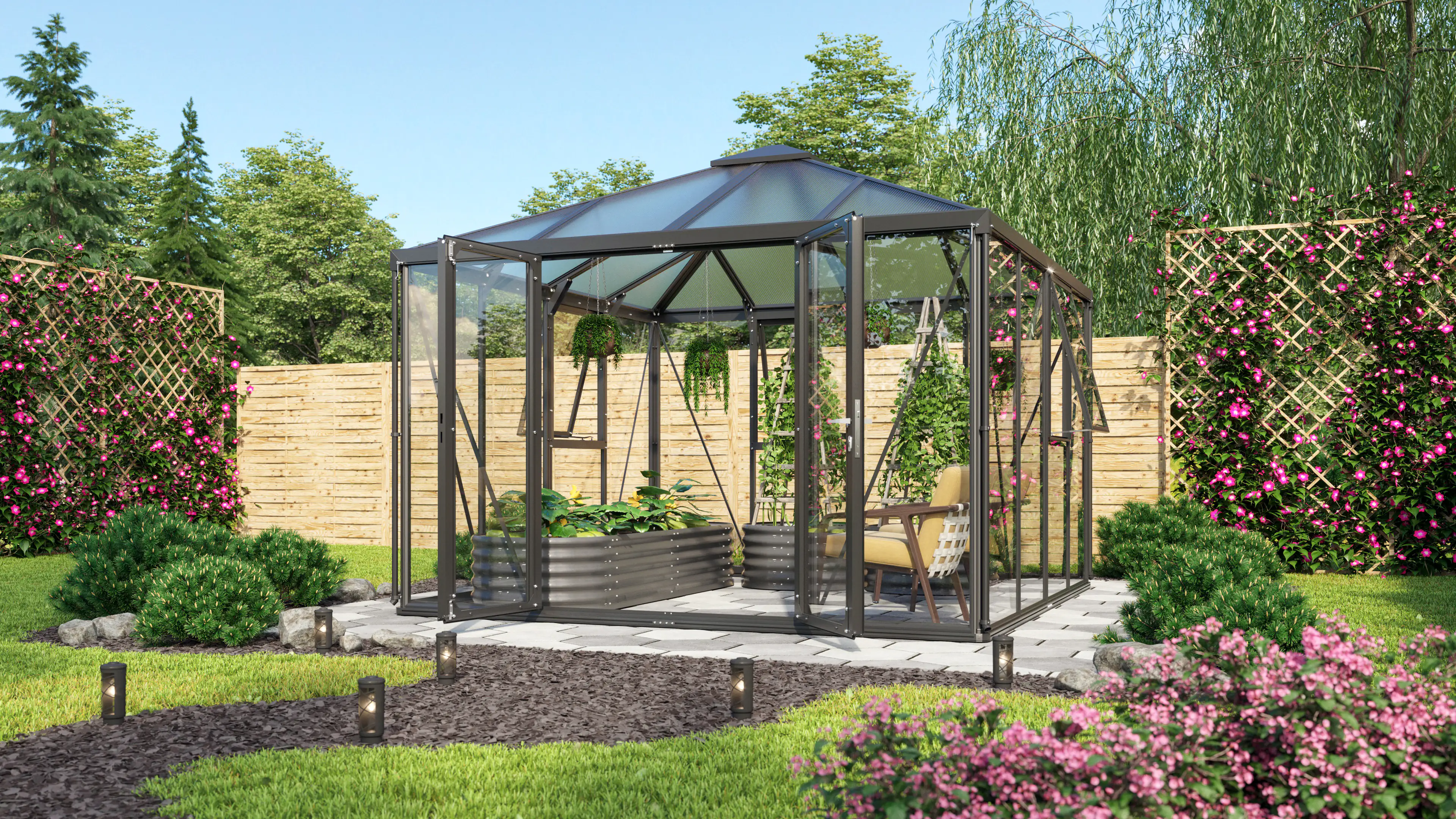 Vitavia Premium-Gewächshaus Minos 10200 317 x 322 cm 3 mm ESG