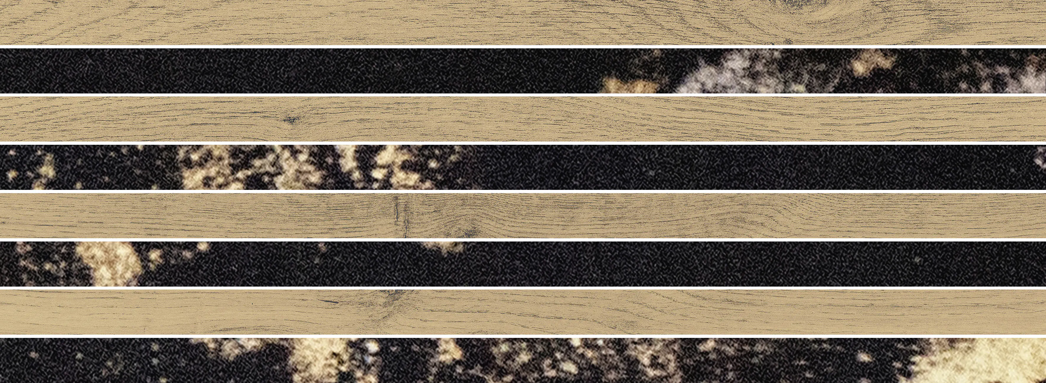Einzeldekor Feinsteinzeug Woodline oro 21,5 x 60 cm schwarz