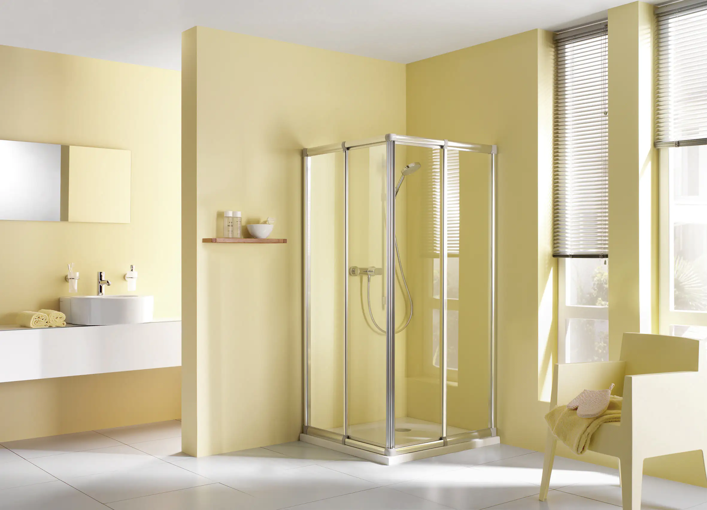 Breuer Fara 4 Eckdusche Diagonaleinstieg 2-teilig 80-90 cm Alu silber