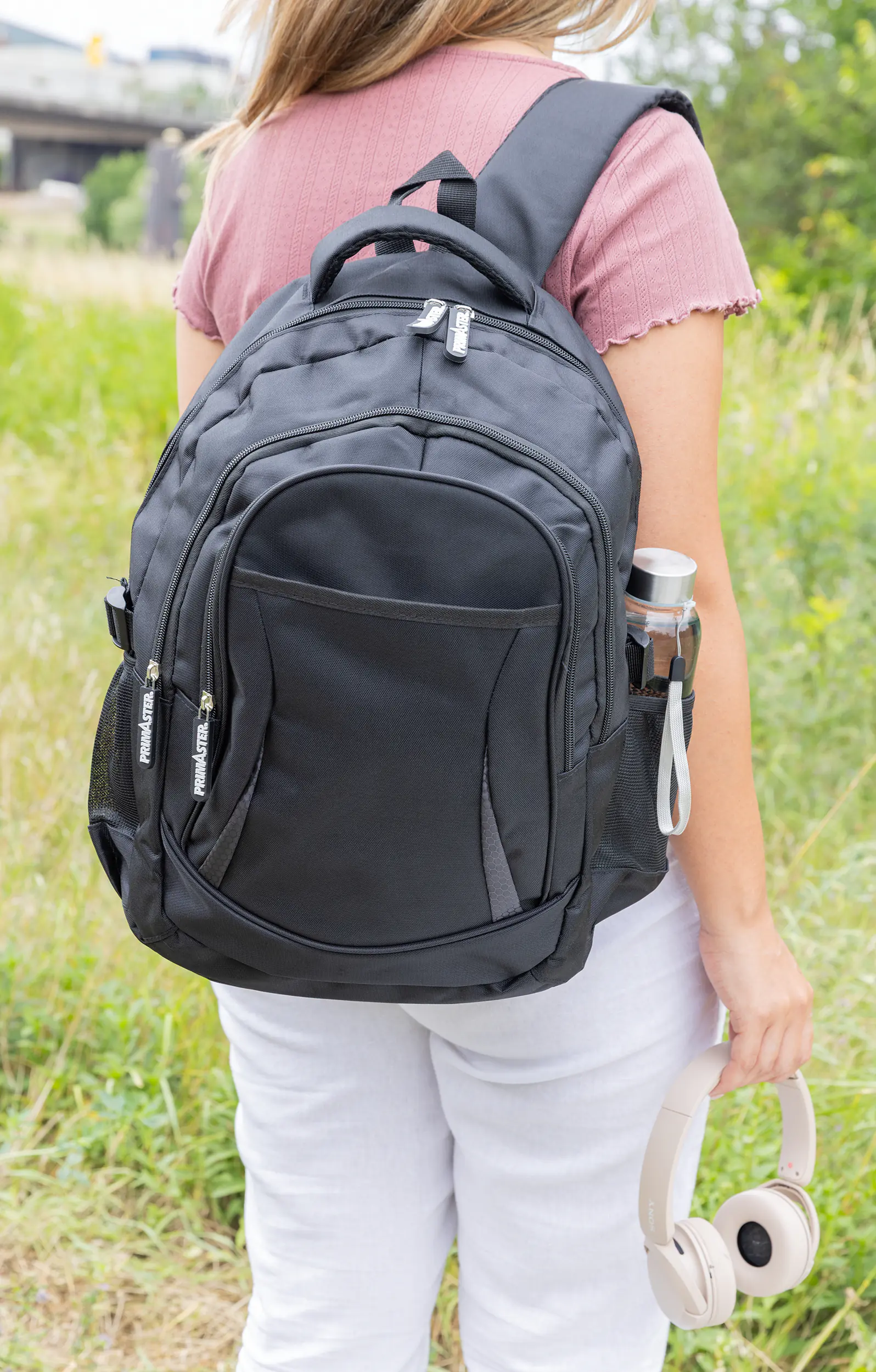 Primaster Rucksack schwarz-grau, 32 x 46 x 18 cm (B x H x T)
