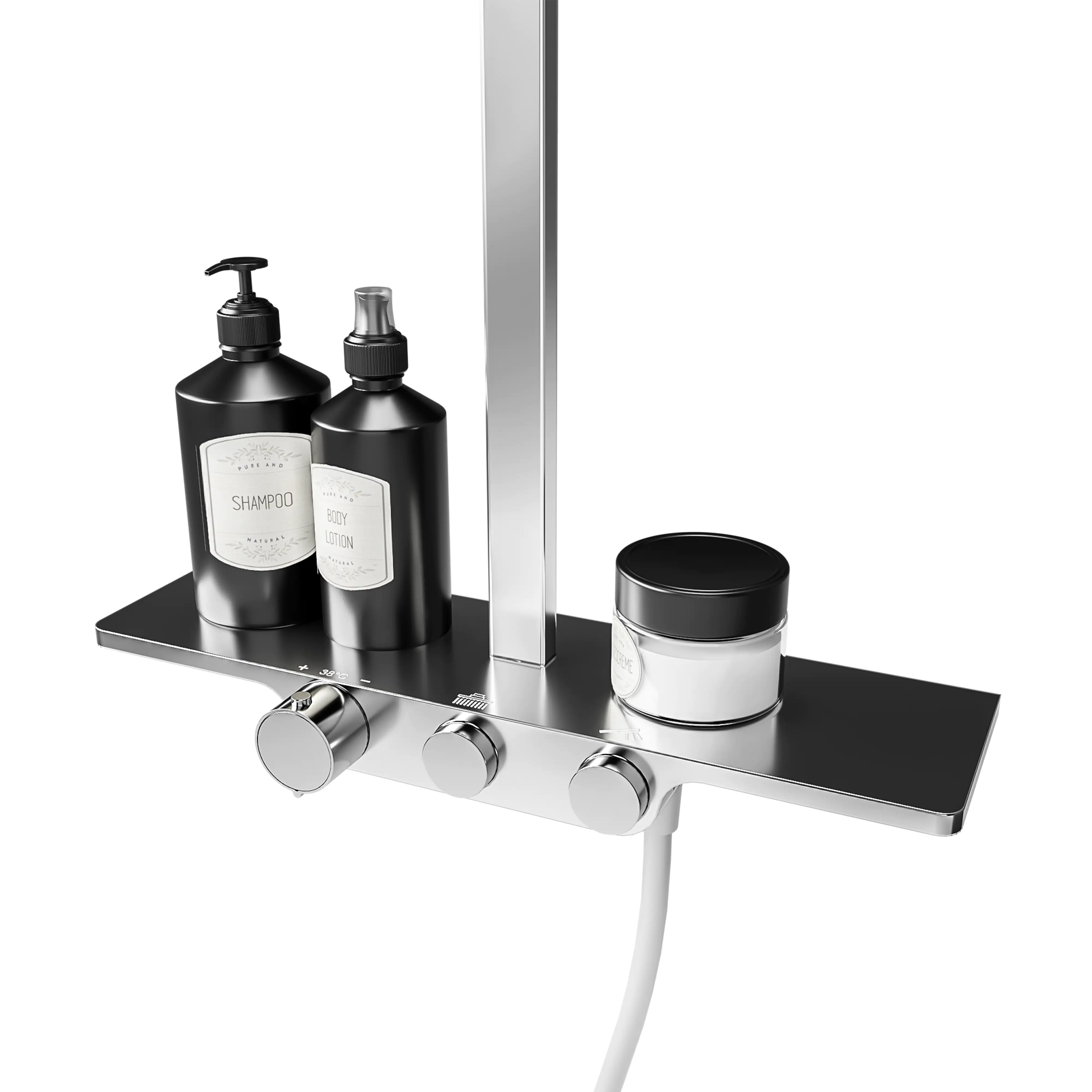 Schulte DuschMaster Rain II Square mit Thermostat+Ablage