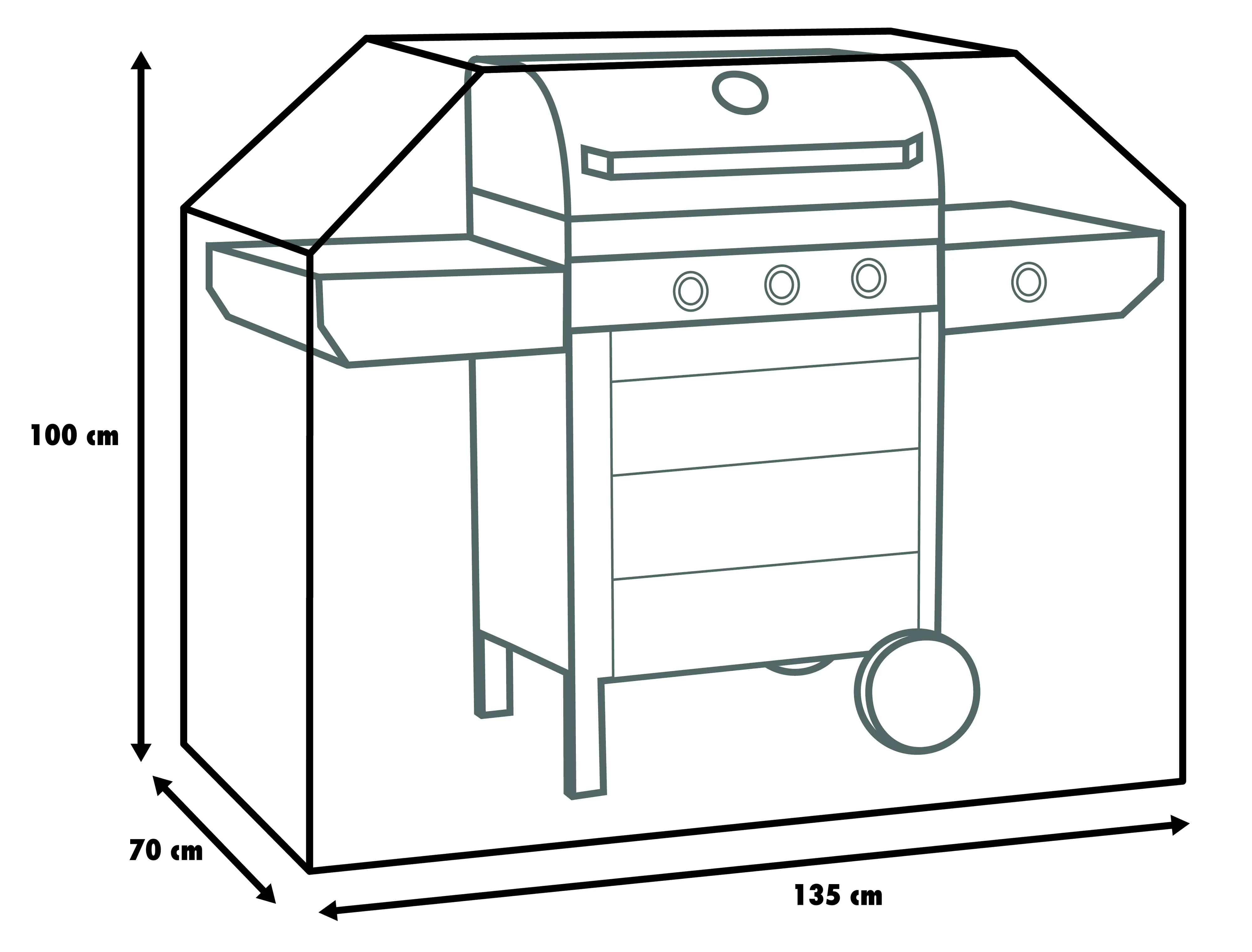 Primaster Atmungsaktive Schutzhülle für Gasgrills 135 x 70 x 100 cm